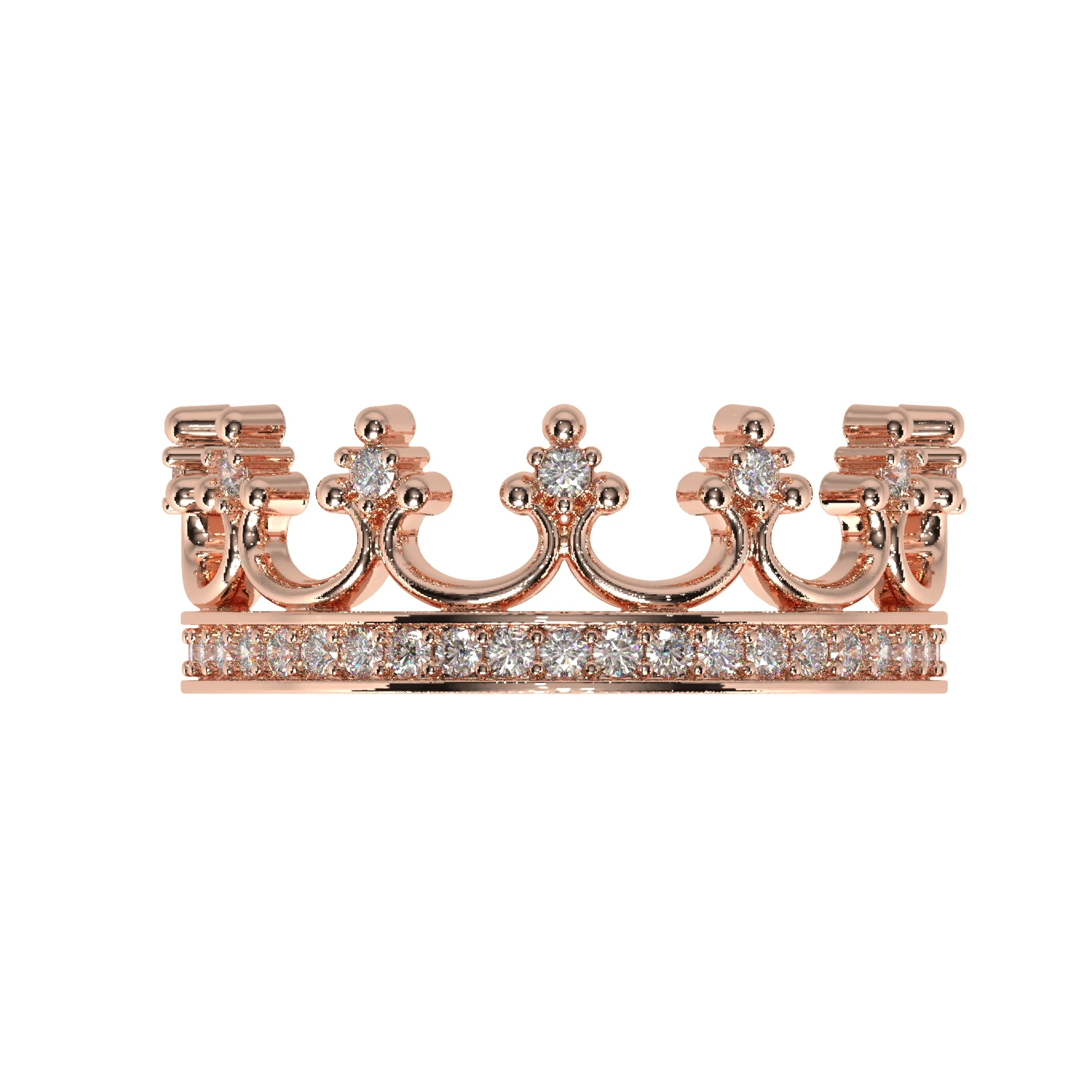 Crown Ring with Diamond Settings — view 3