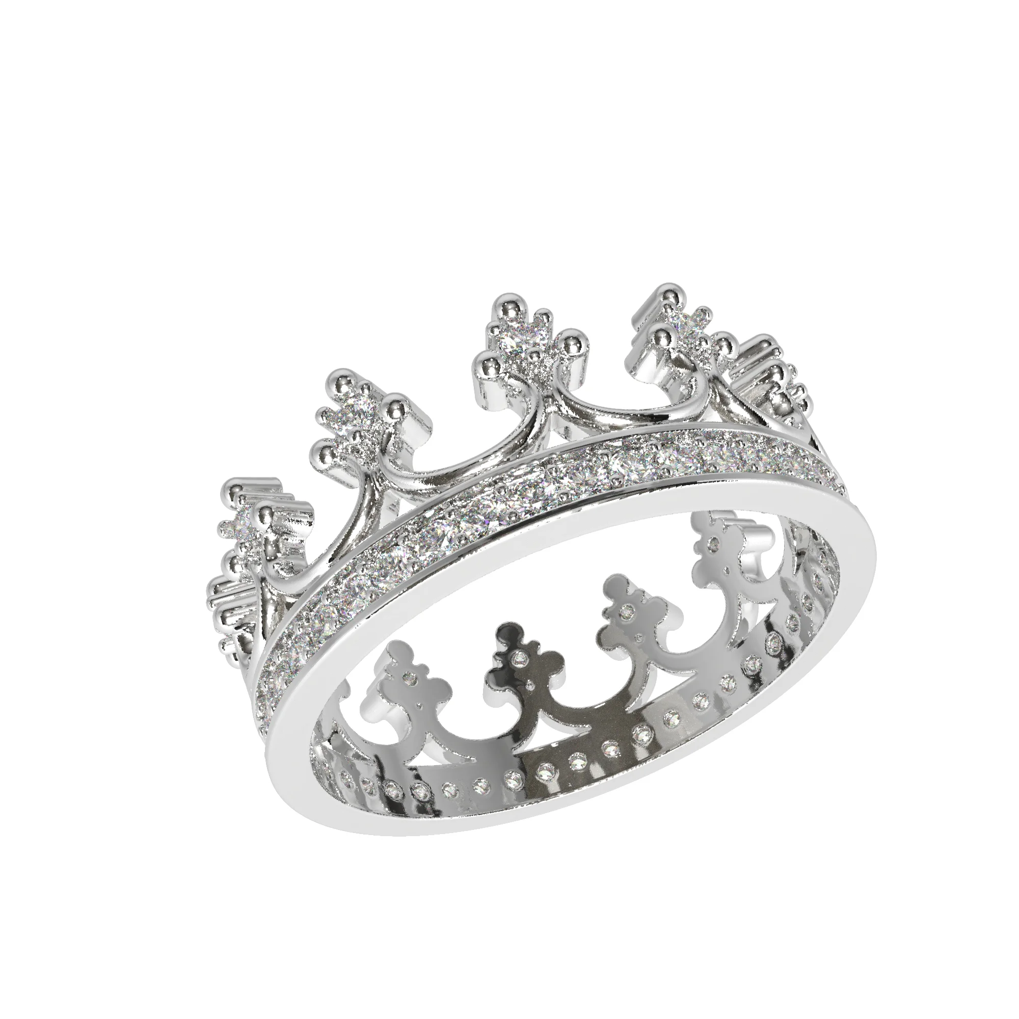 Crown Ring with Diamond Settings — view 5
