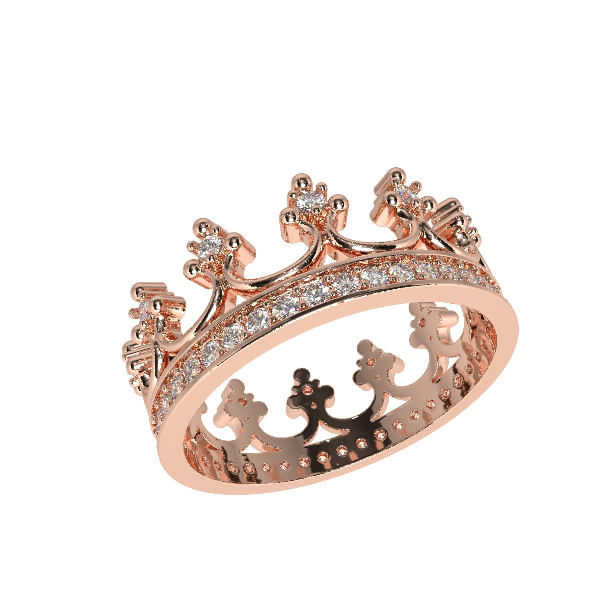 Crown Ring with Diamond Settings — view 6