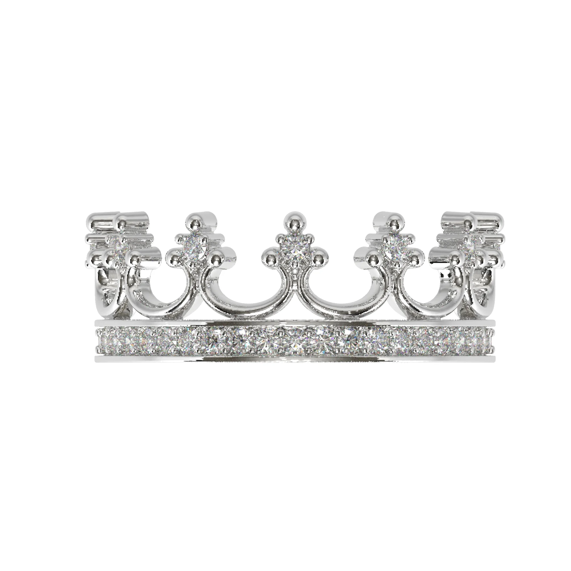 Crown Ring with Diamond Settings — view 2