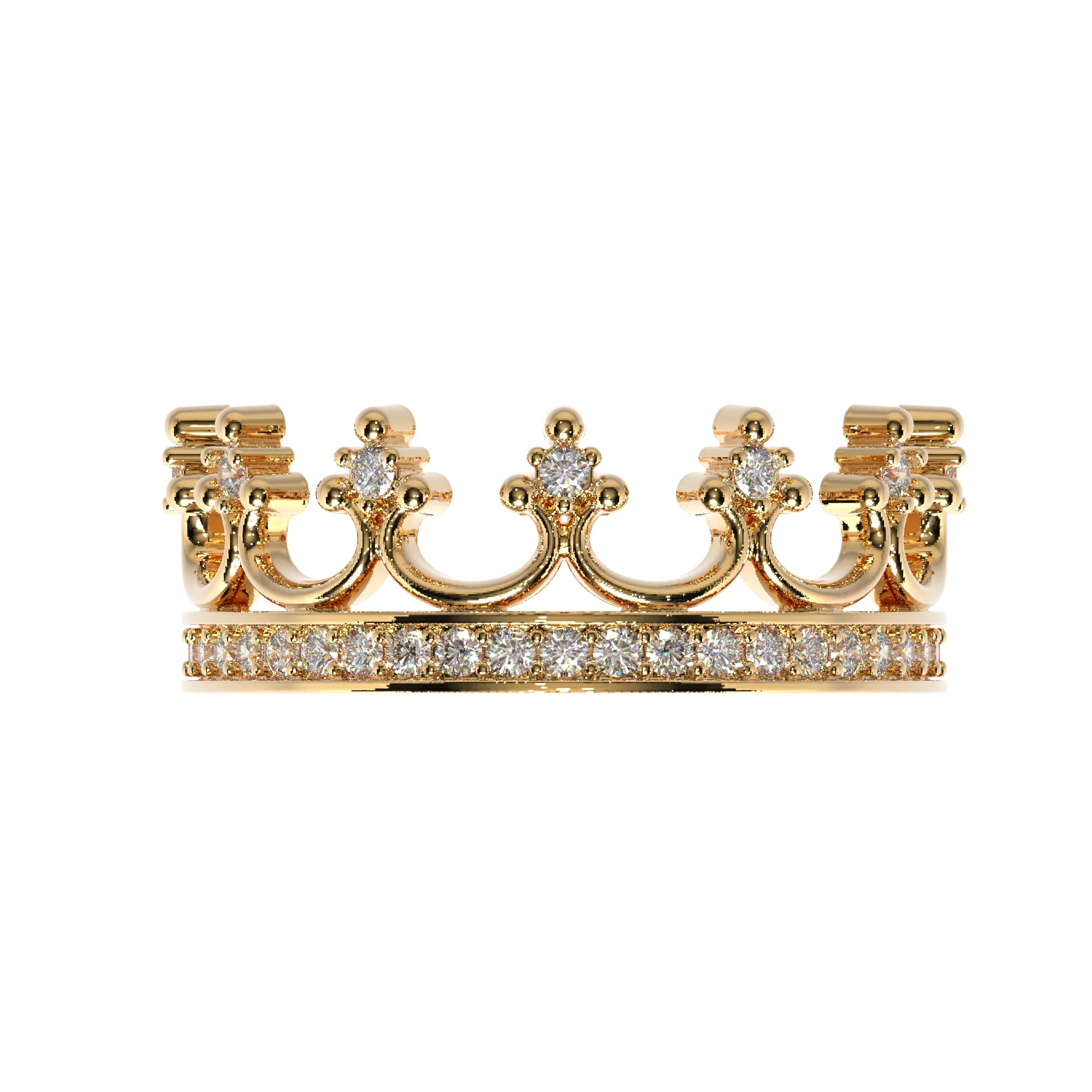 Crown Ring with Diamond Settings