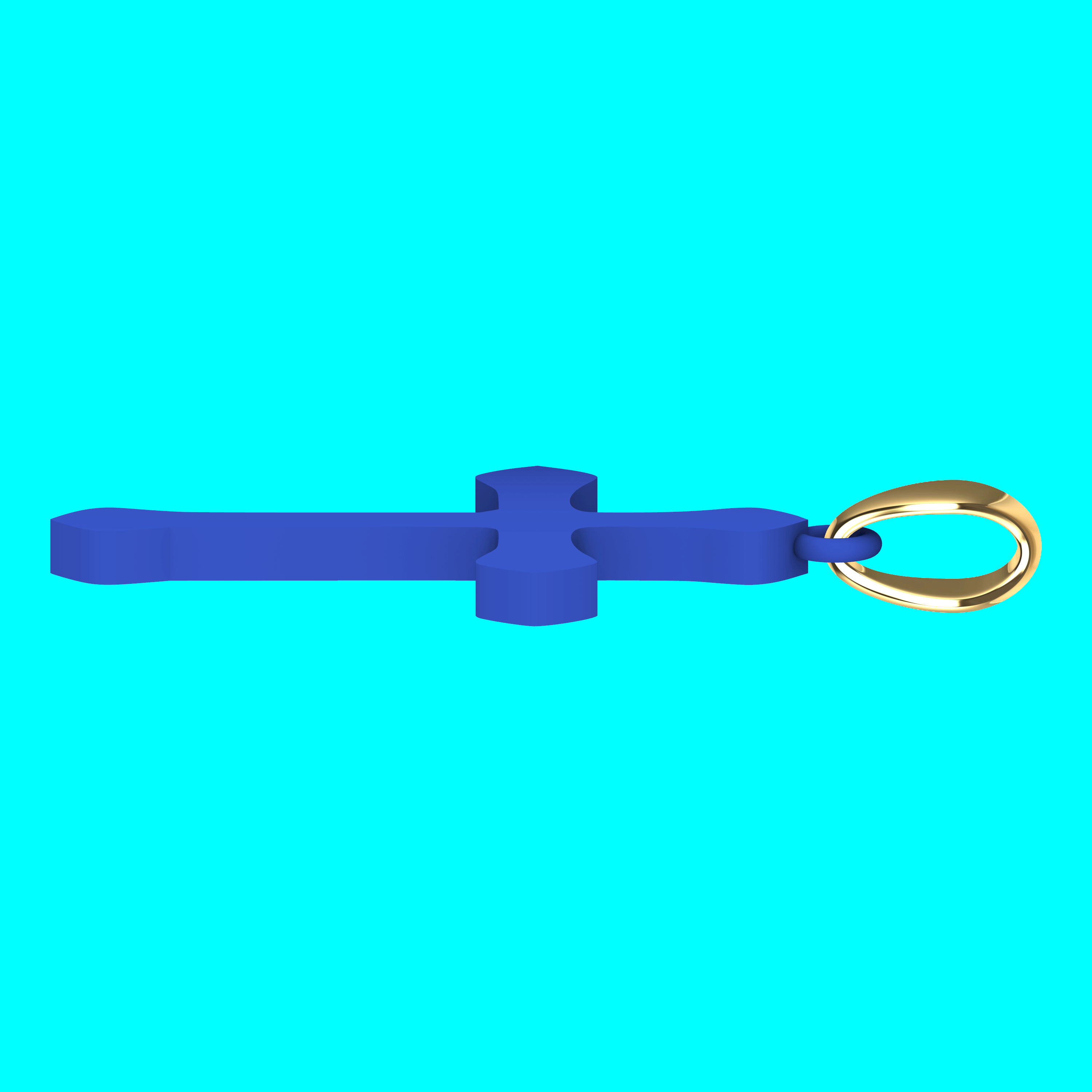 Cross Pendant with Curved Flared Ends — view 4