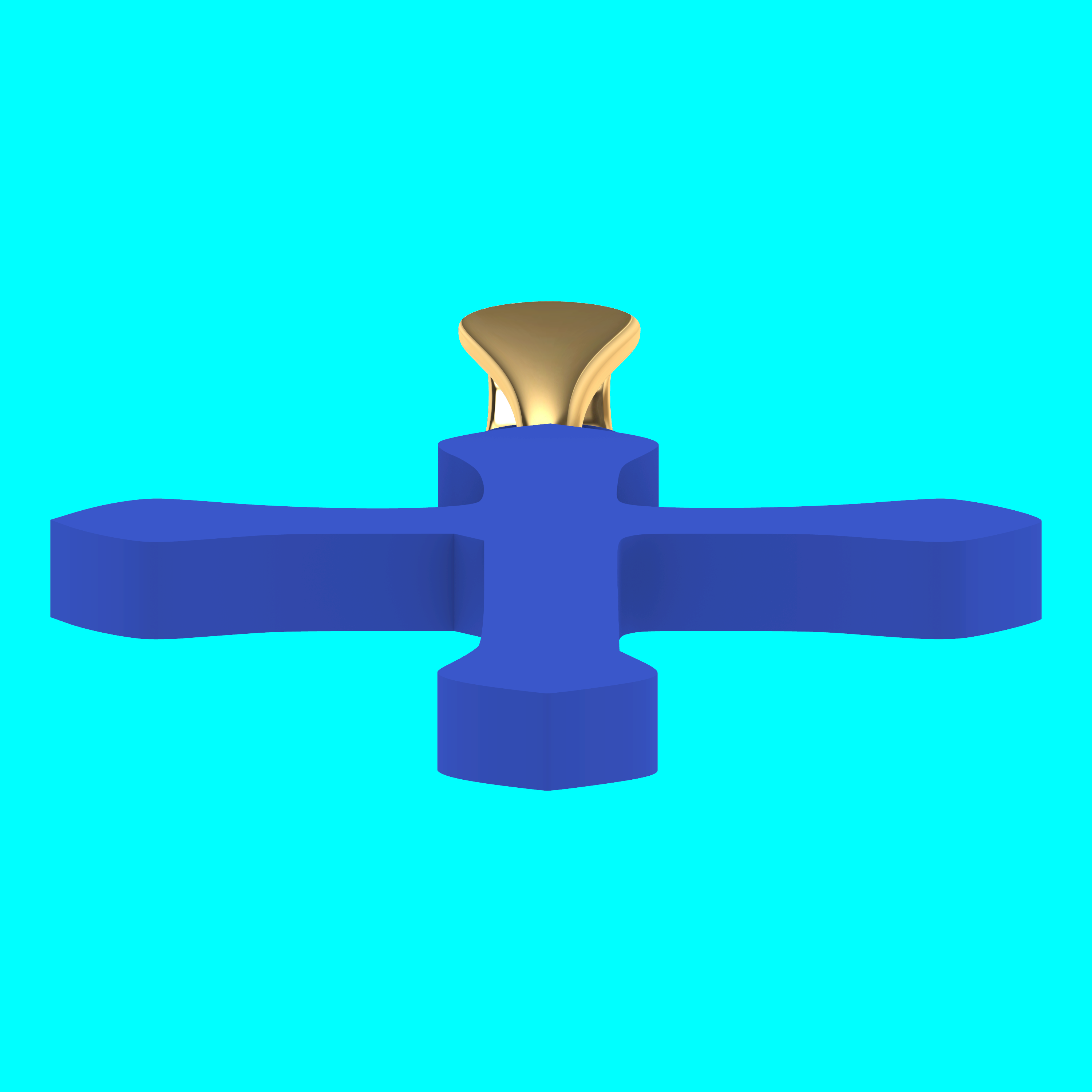 Cross Pendant with Curved Flared Ends — view 3
