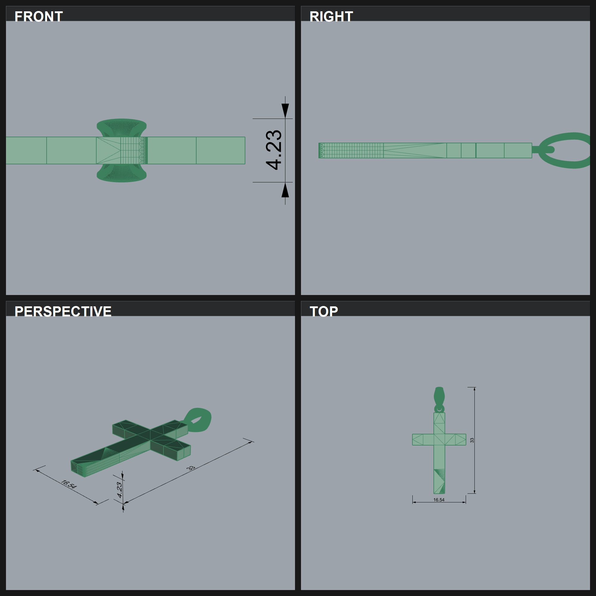 Straight Bar Cross Pendant — view 6