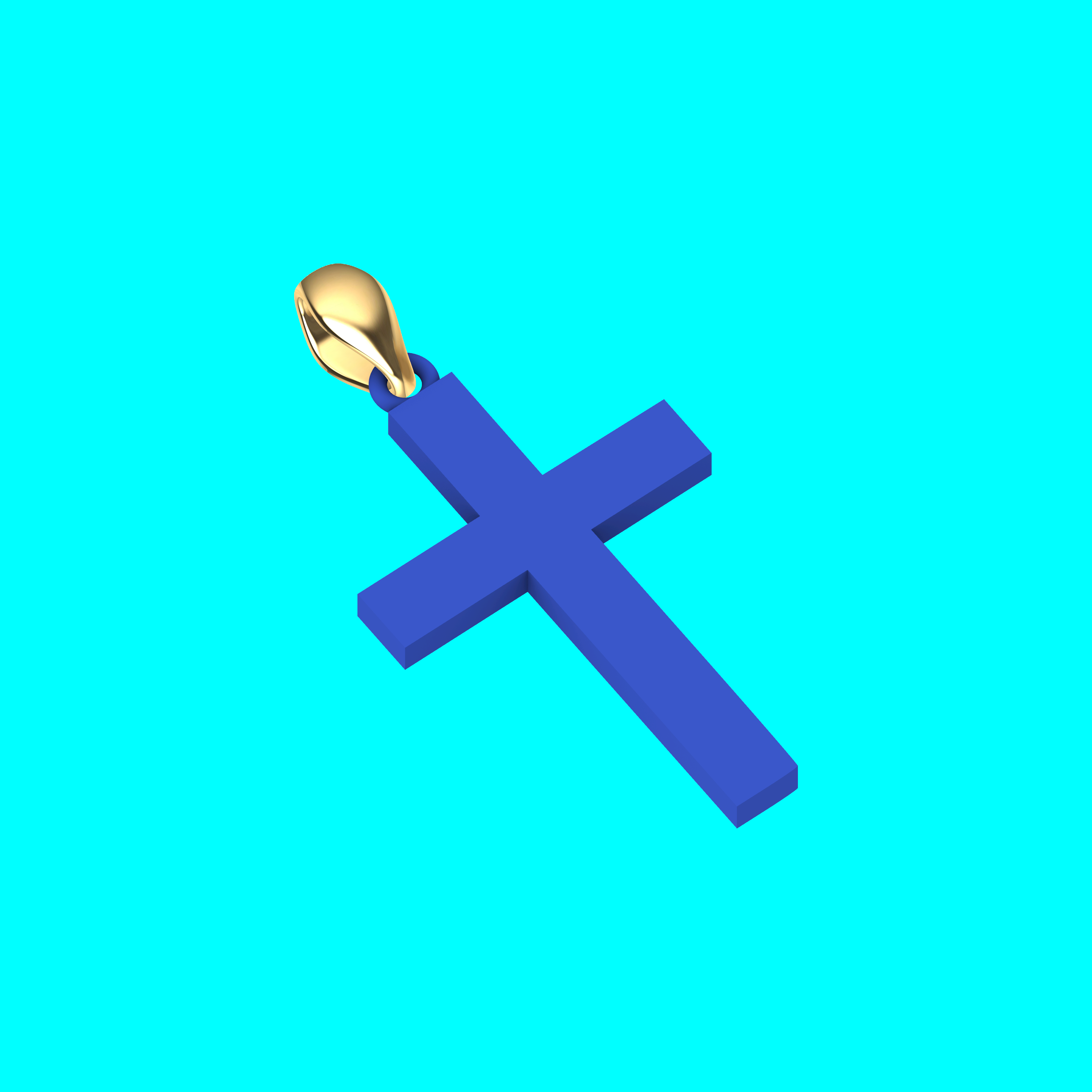 Straight Bar Cross Pendant — view 2