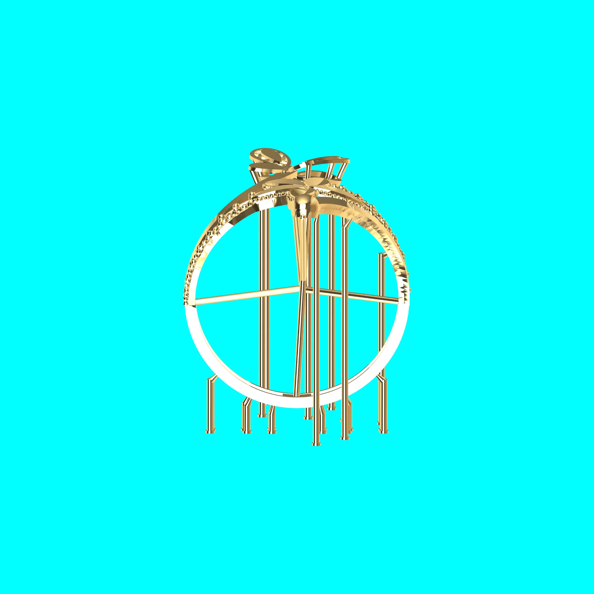 Bubble Letter Pendant GoldInitial Alphabet Necklace Charm — view 3