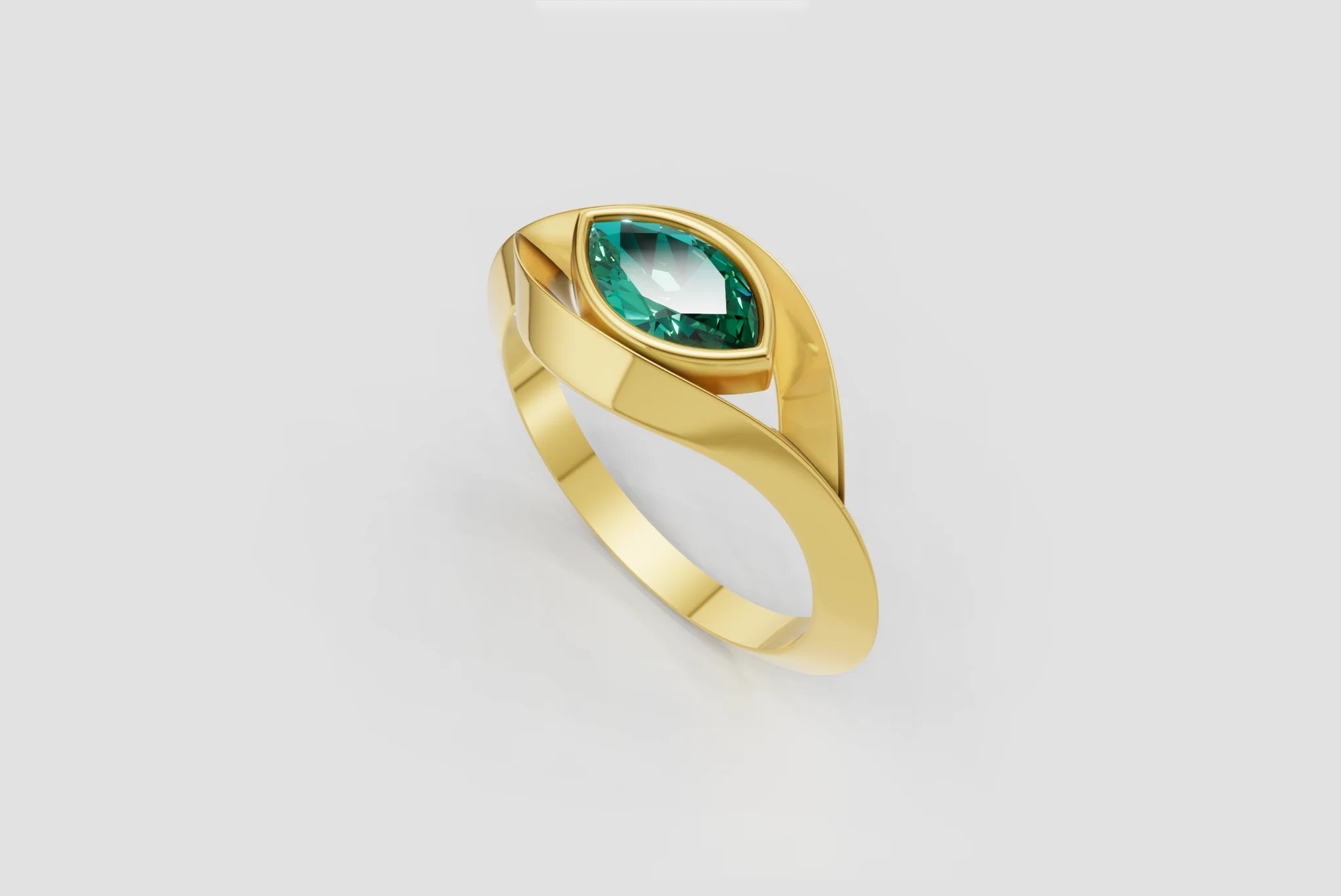 Bezel set Knife Edge Marquise Ring