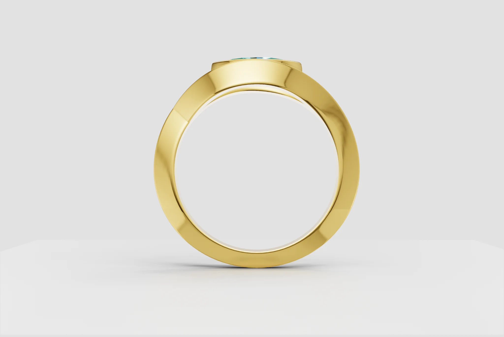 Bezel set Knife Edge Marquise Ring — view 3