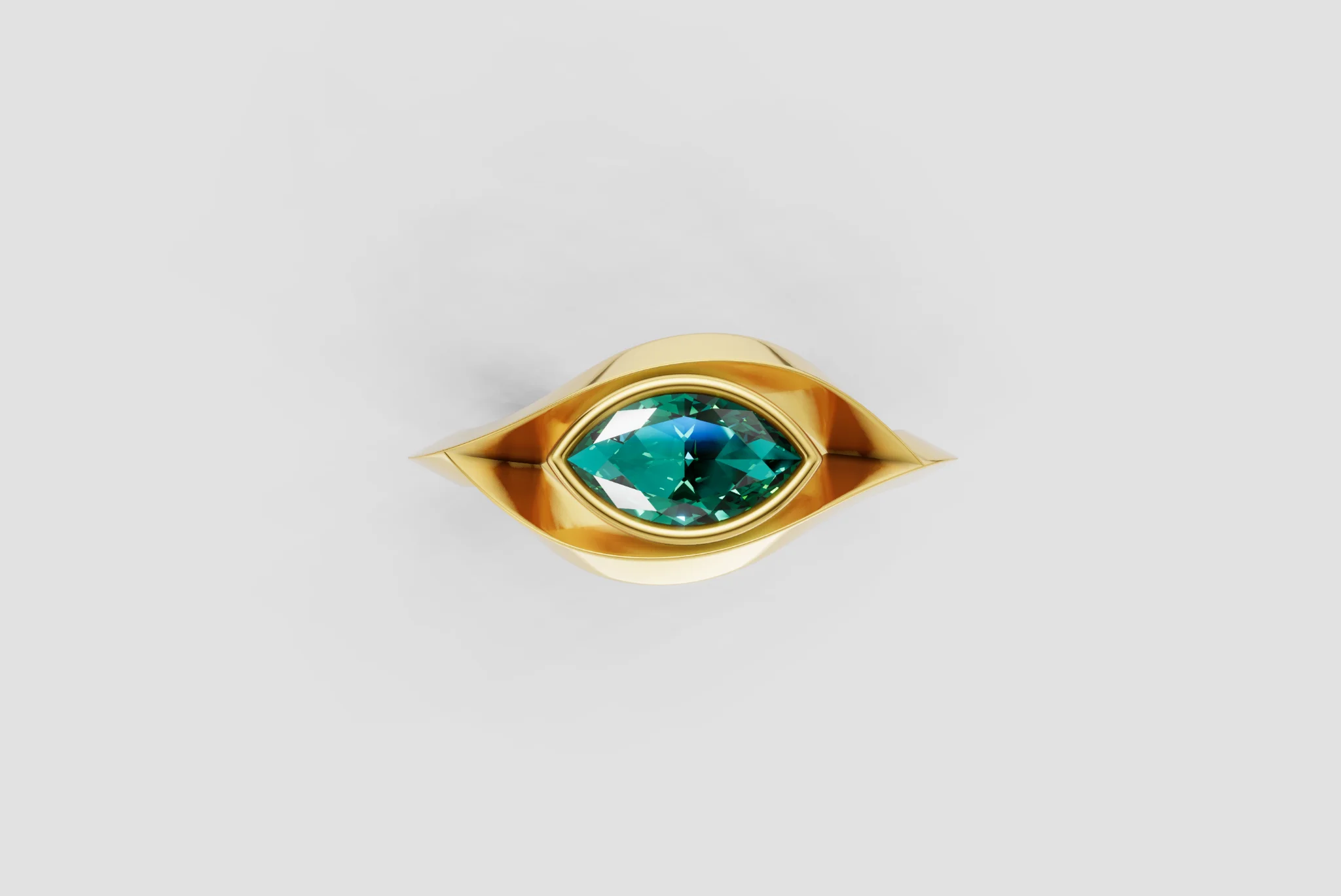Bezel set Knife Edge Marquise Ring — view 2