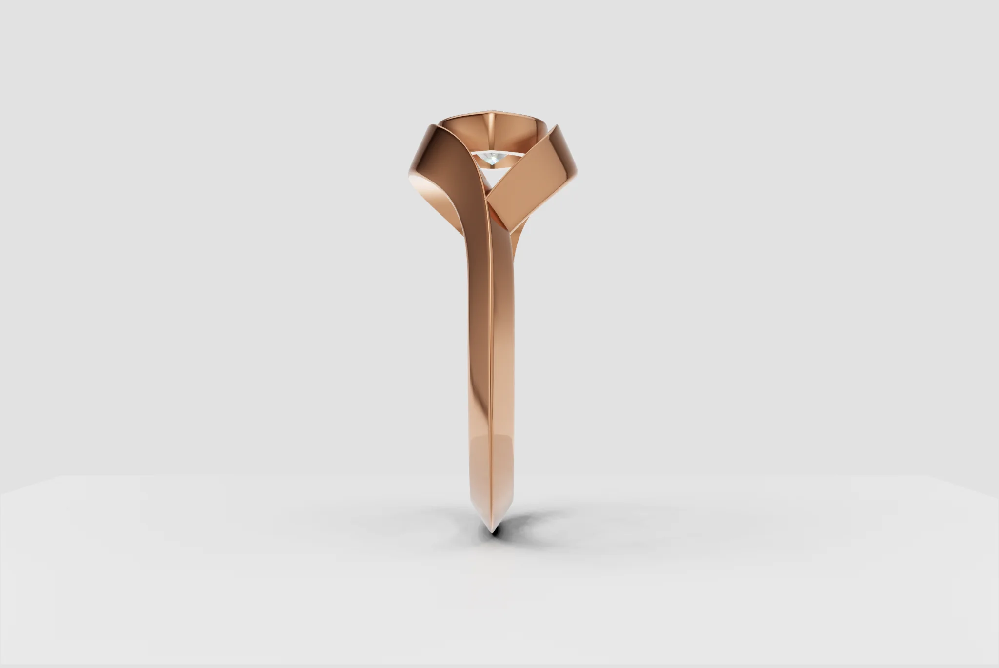Bezel set Knife Edge Marquise Ring — view 7