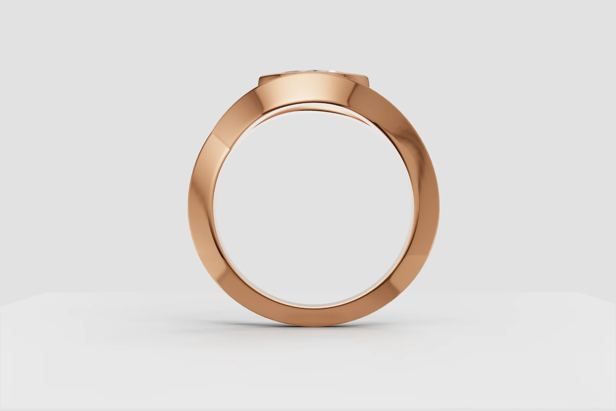 Bezel set Knife Edge Marquise Ring — view 5