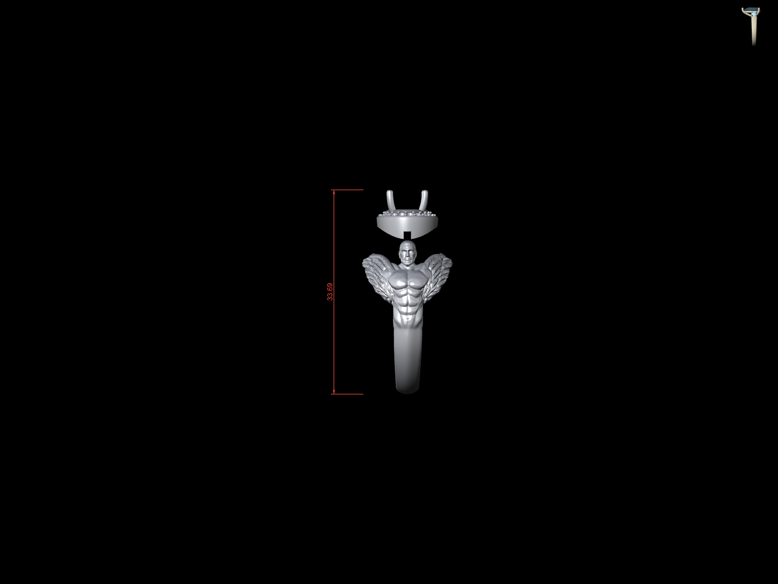Figural Winged Guardians Halo Ring — view 7