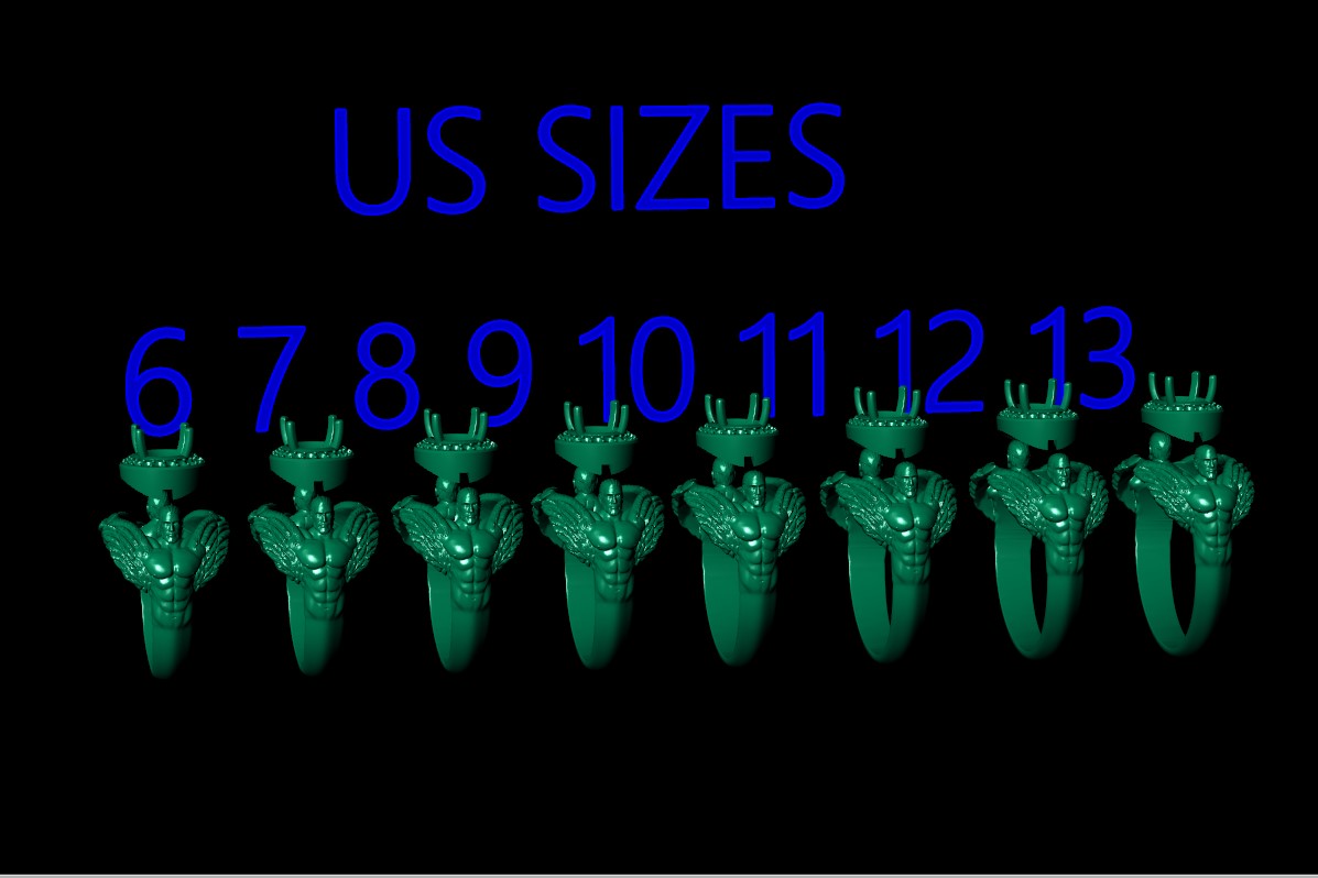 Figural Winged Guardians Halo Ring — view 6