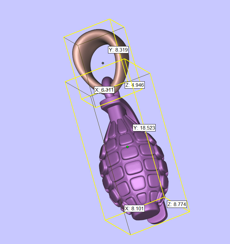 Detailed Military Grenade Jewelry Pendant — view 5
