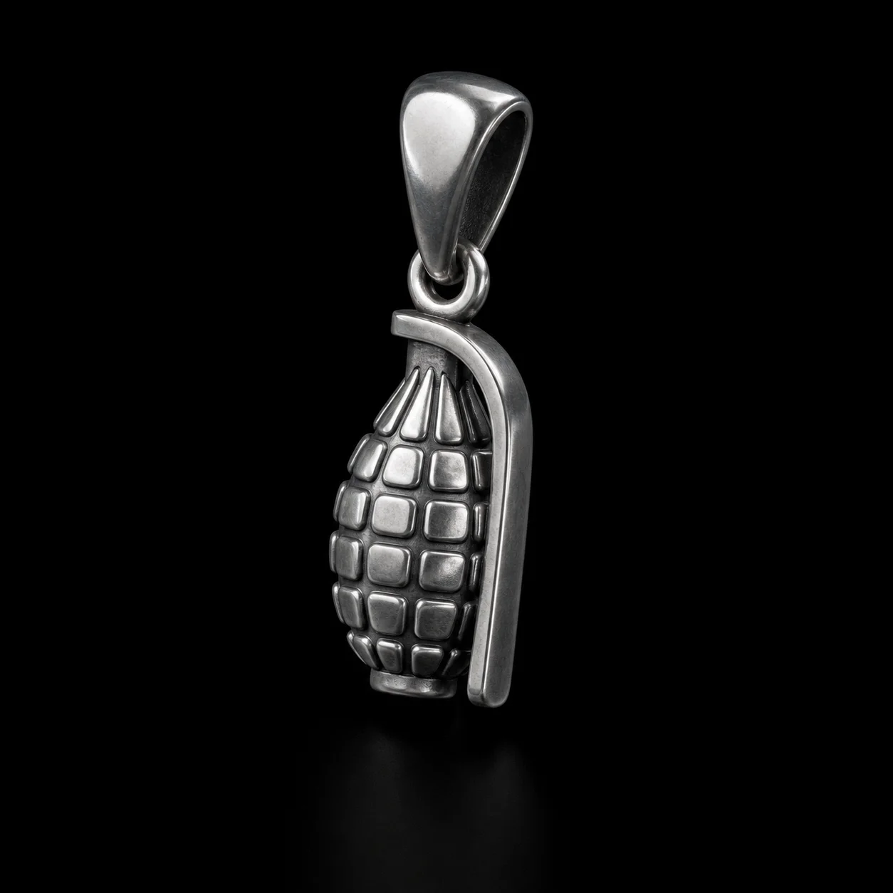 Detailed Military Grenade Jewelry Pendant — view 3