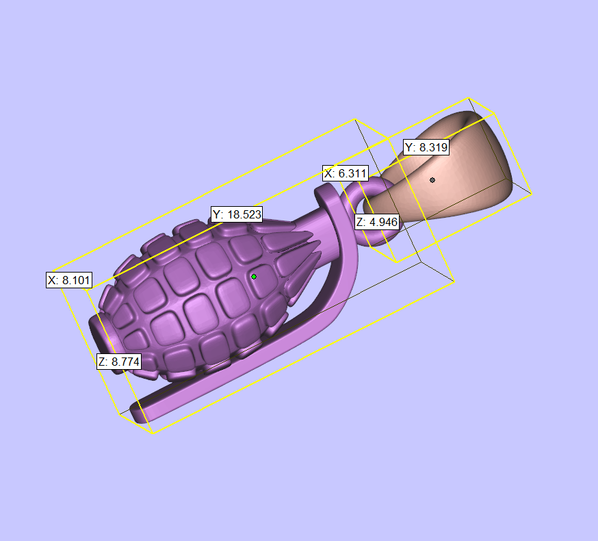 Detailed Military Grenade Jewelry Pendant — view 6