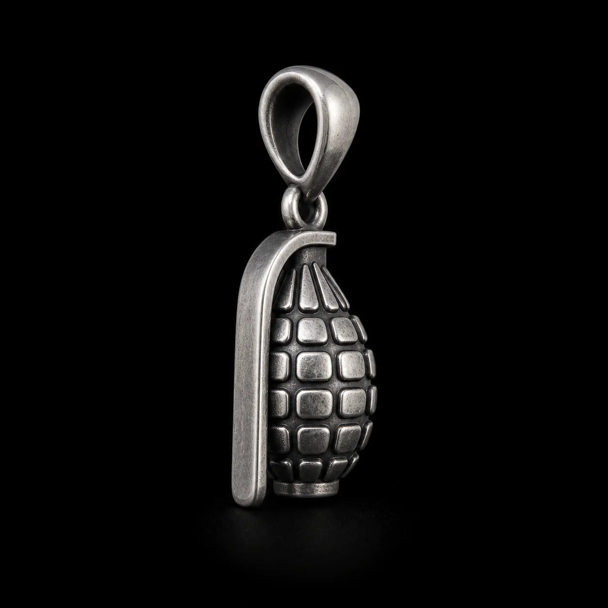 Detailed Military Grenade Jewelry Pendant