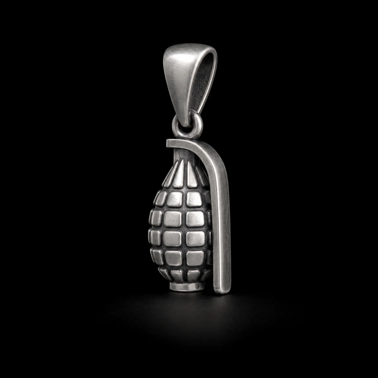 Detailed Military Grenade Jewelry Pendant — view 2