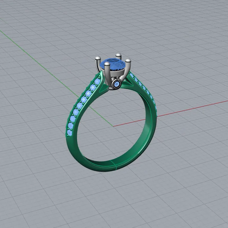 Four-Prong Cathedral Shoulder Ring — view 3