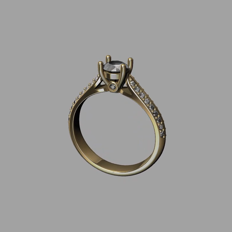 Four-Prong Cathedral Shoulder Ring — view 6