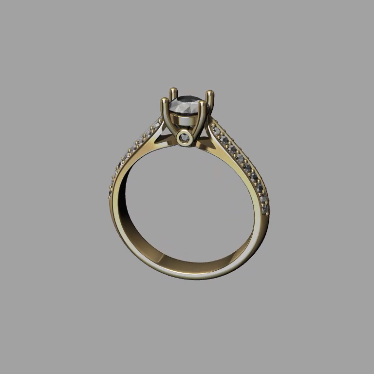Four-Prong Cathedral Shoulder Ring — view 8