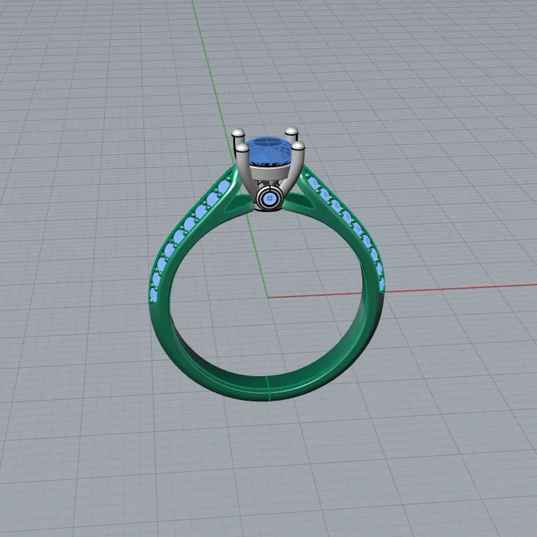 Four-Prong Cathedral Shoulder Ring — view 2