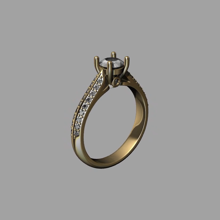 Four-Prong Cathedral Shoulder Ring — view 7