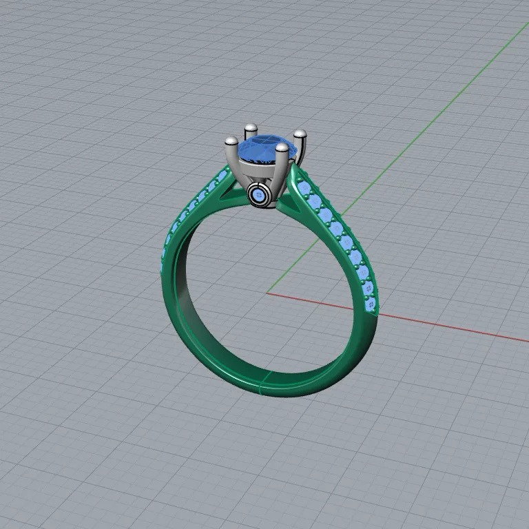 Four-Prong Cathedral Shoulder Ring