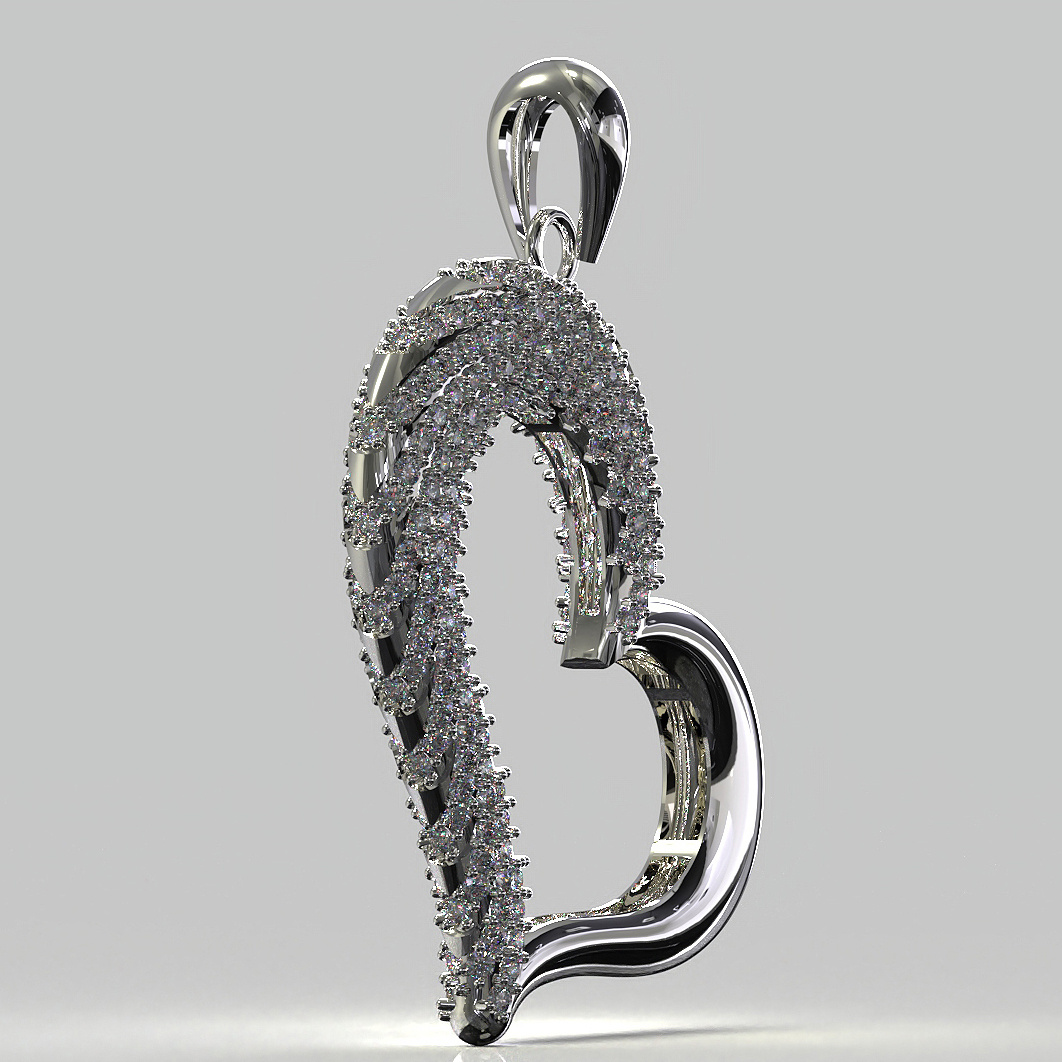 3D Heart Pendant Model — view 5