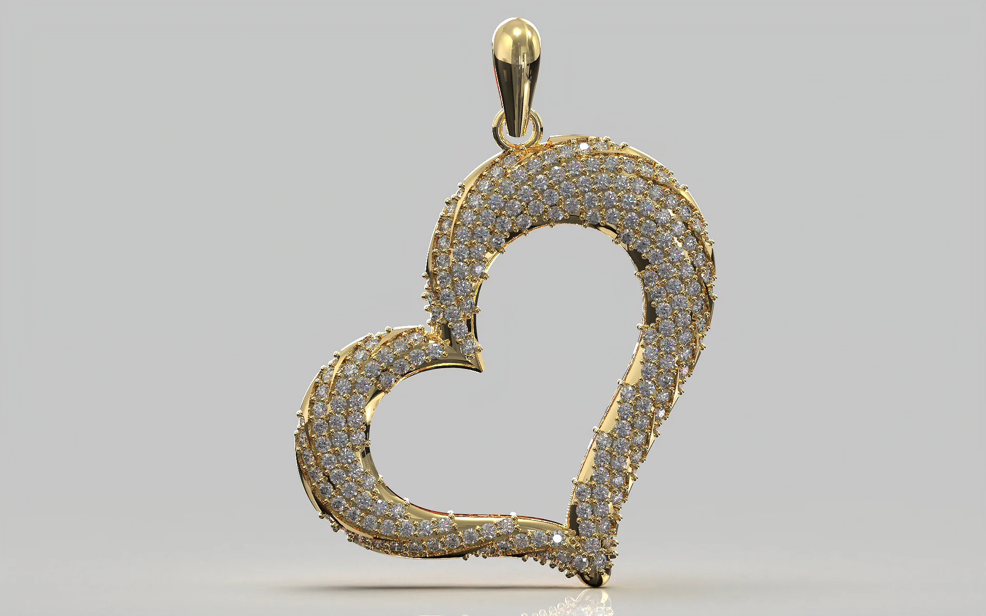 3D Heart Pendant Model