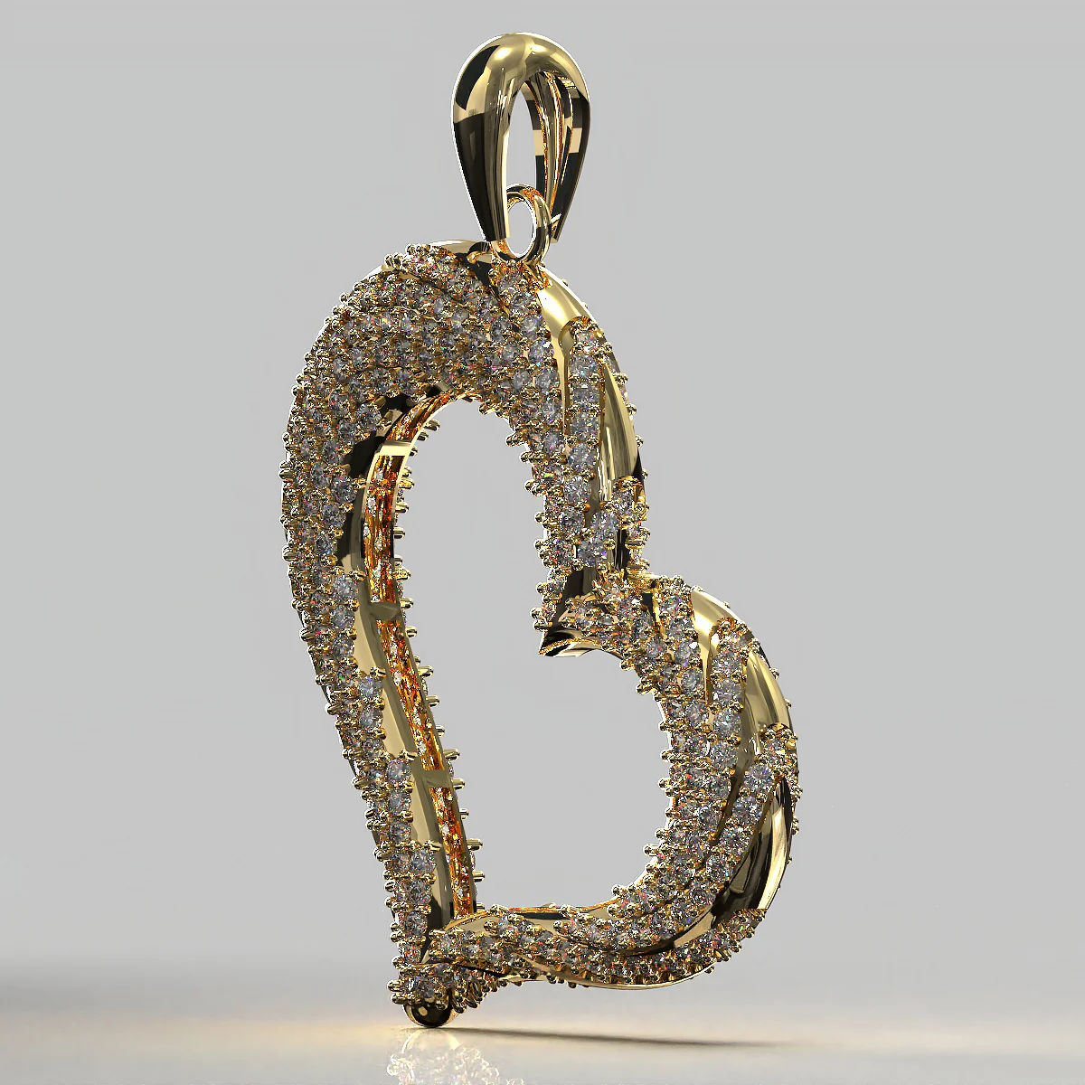 3D Heart Pendant Model — view 7