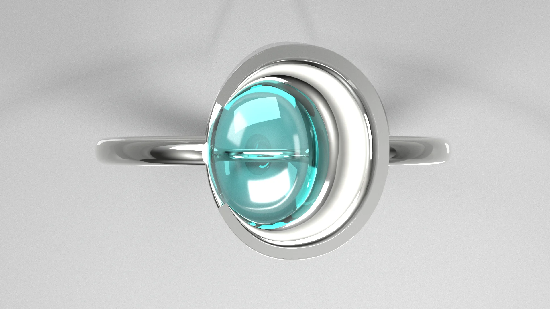 Minimalist Orb Gemstone Cage Ring — view 3