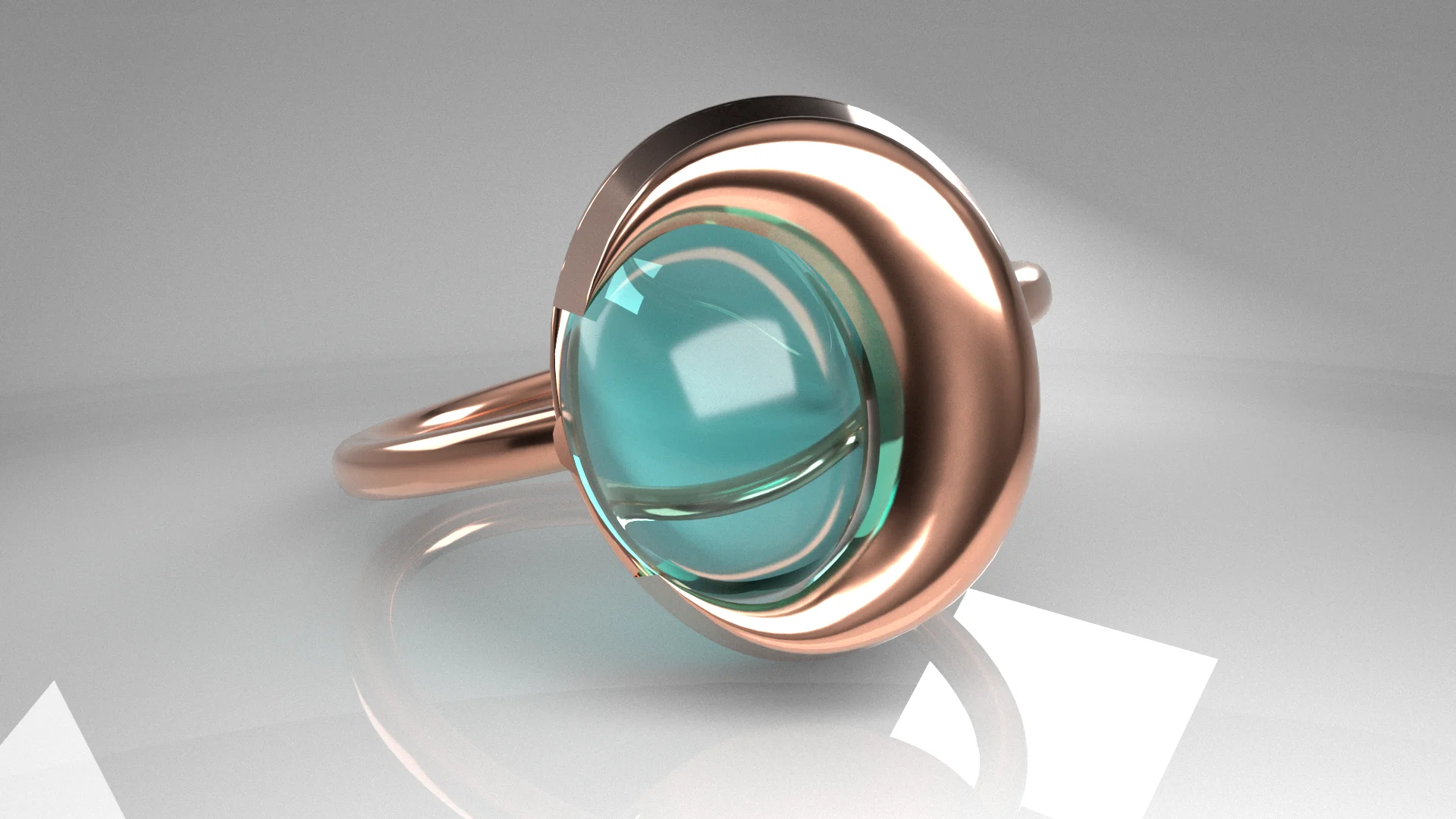 Minimalist Orb Gemstone Cage Ring — view 7