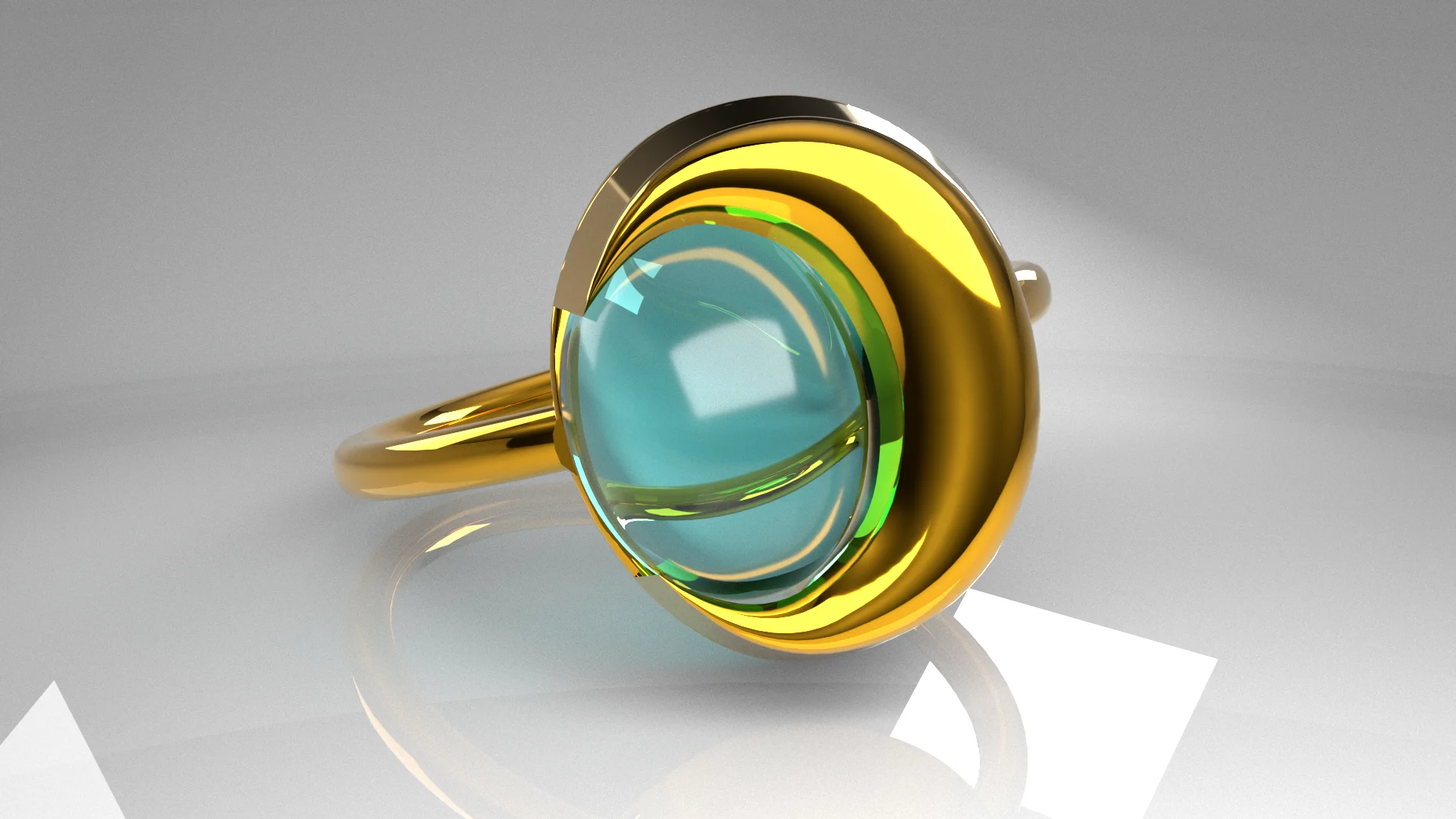 Minimalist Orb Gemstone Cage Ring — view 4