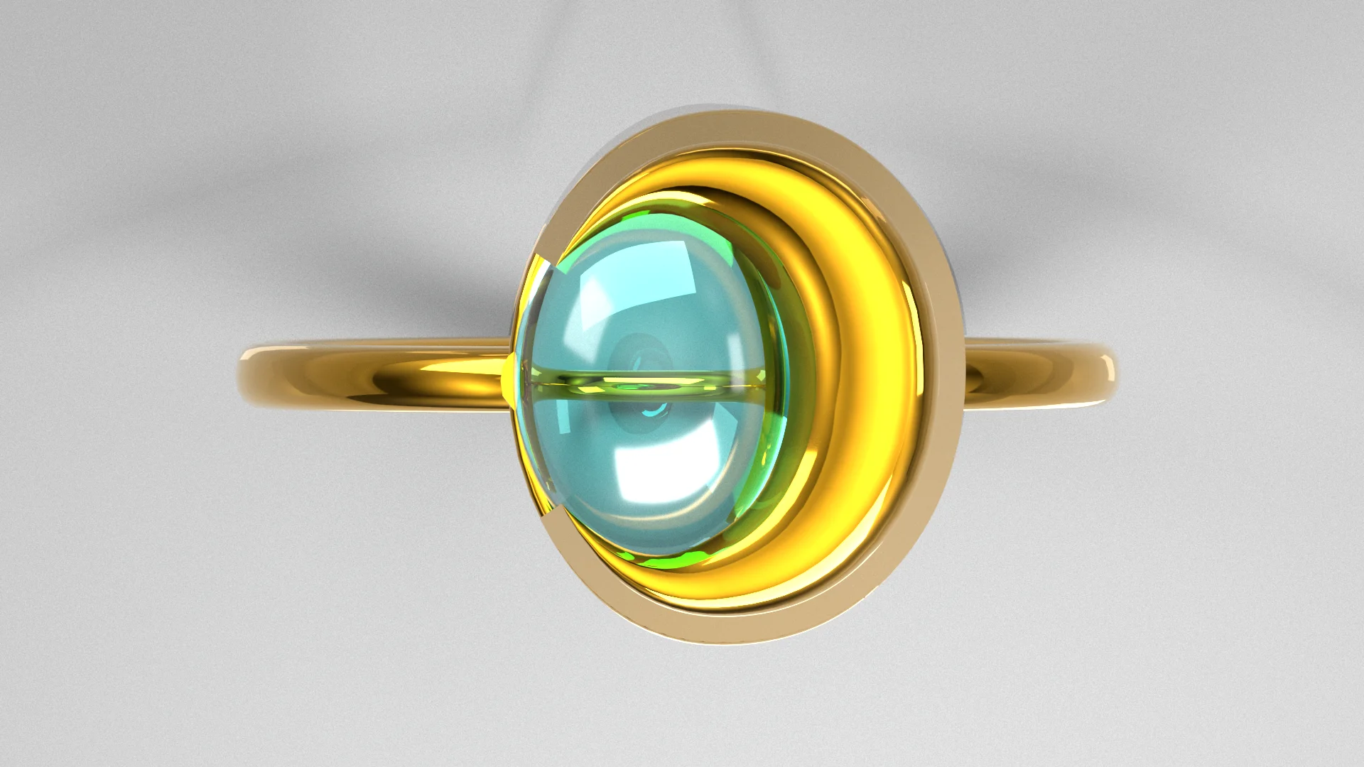 Minimalist Orb Gemstone Cage Ring — view 6