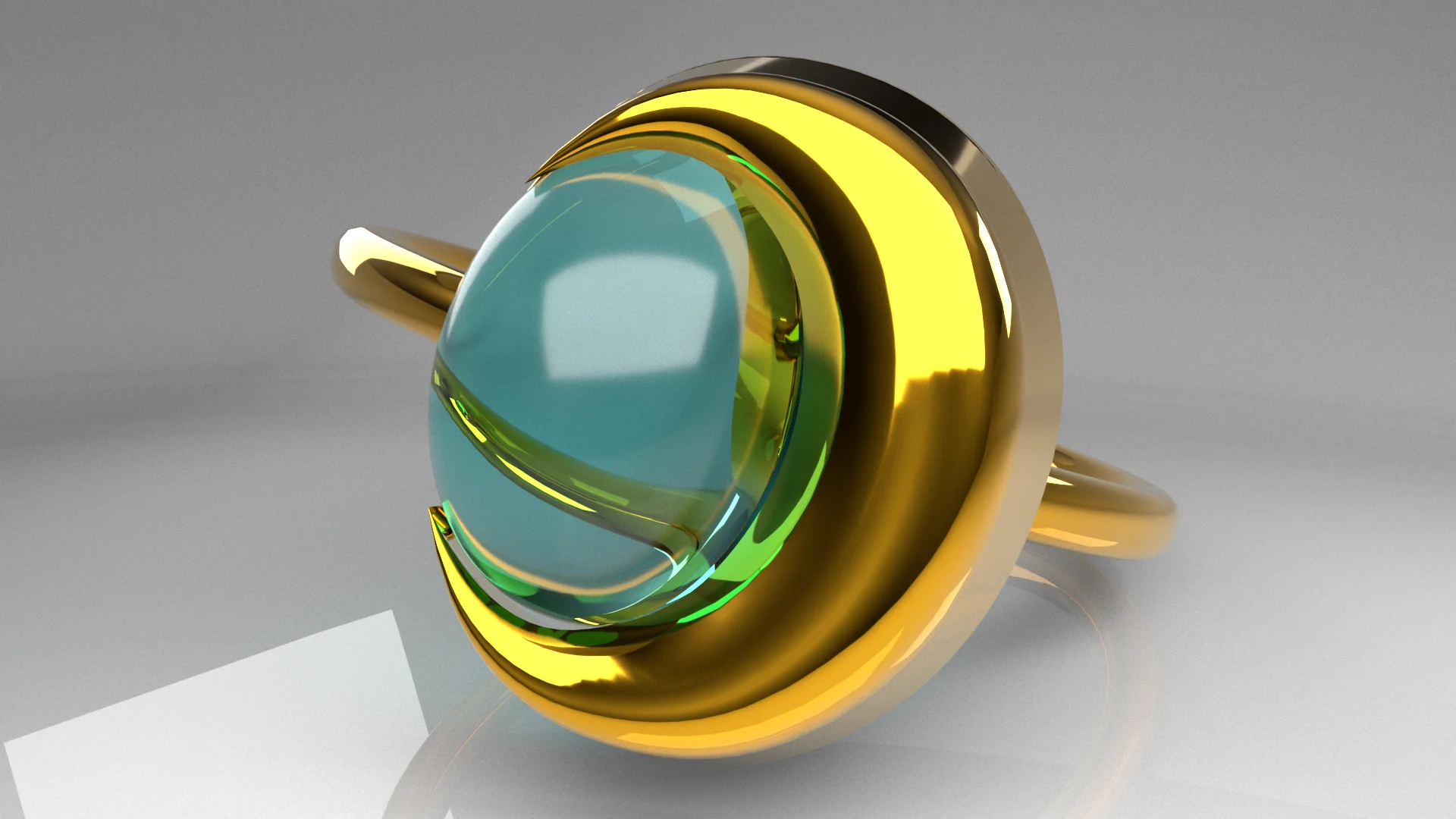 Minimalist Orb Gemstone Cage Ring — view 5