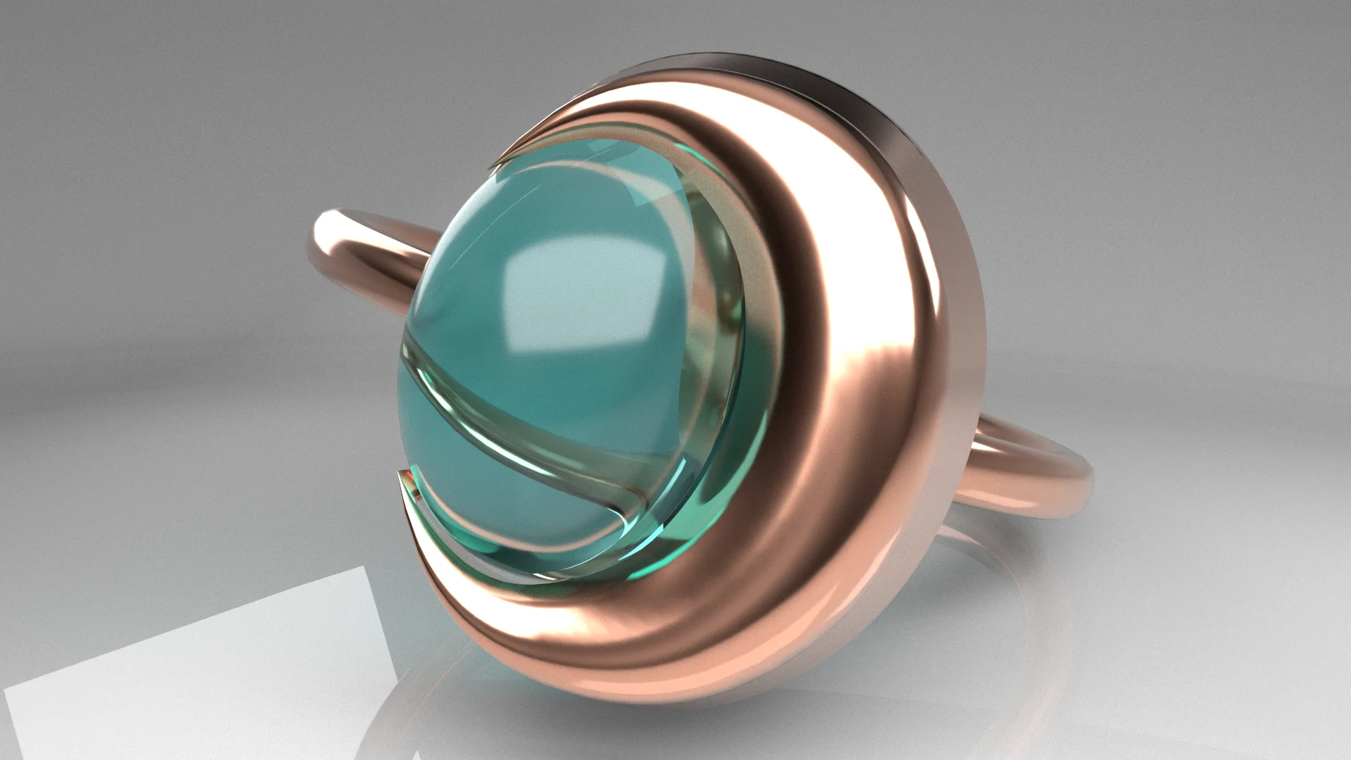 Minimalist Orb Gemstone Cage Ring — view 8