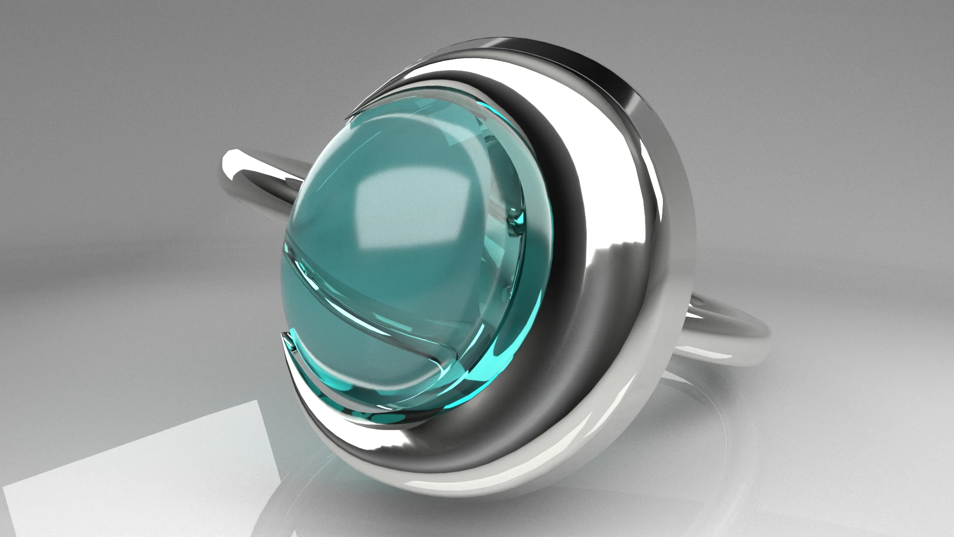 Minimalist Orb Gemstone Cage Ring — view 2
