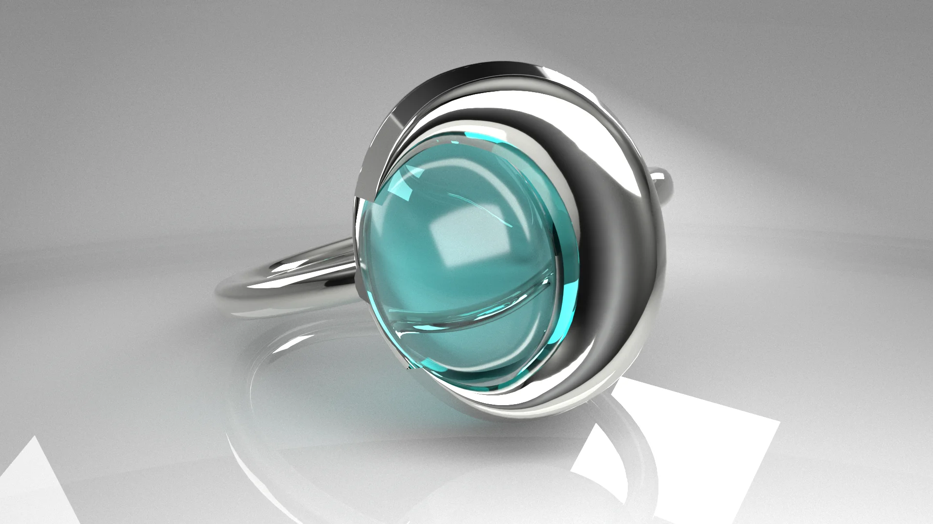 Minimalist Orb Gemstone Cage Ring