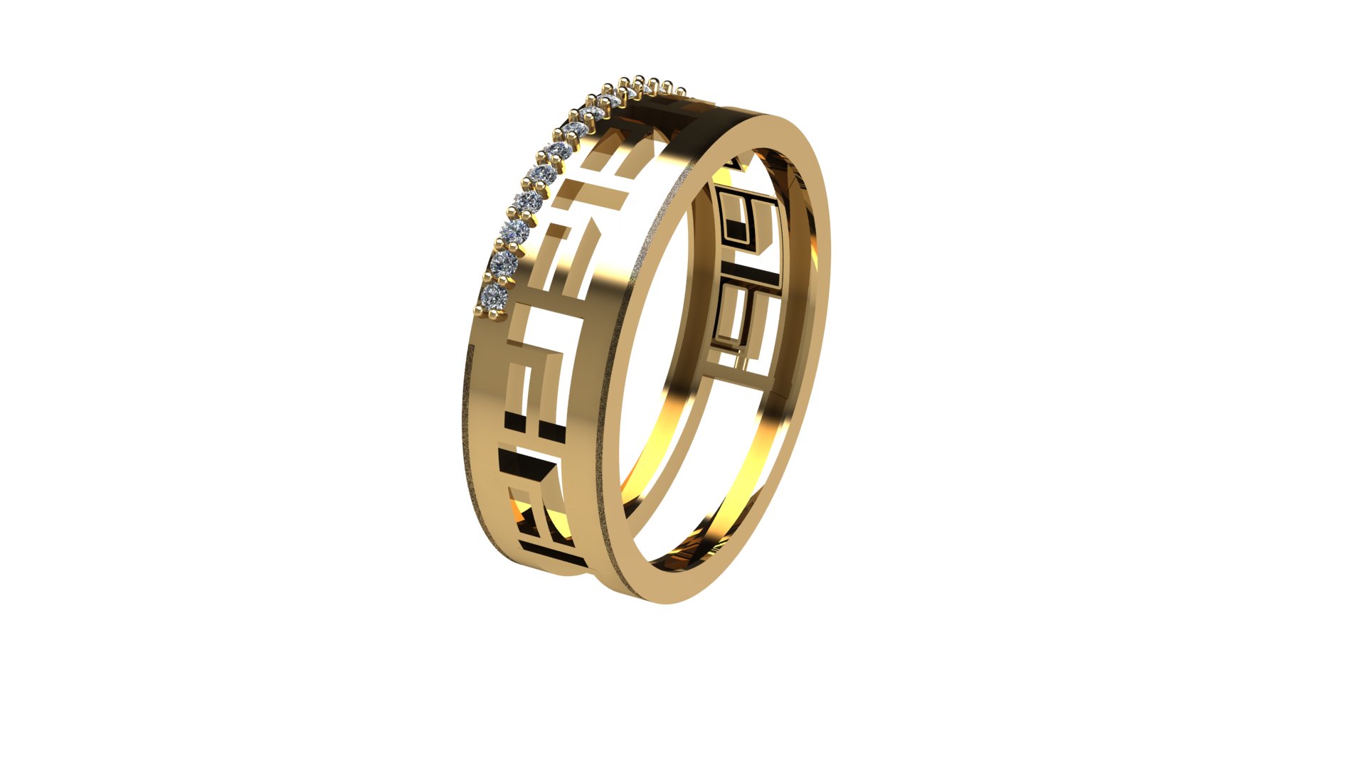 Unisex Modern Band Ring Model — view 3
