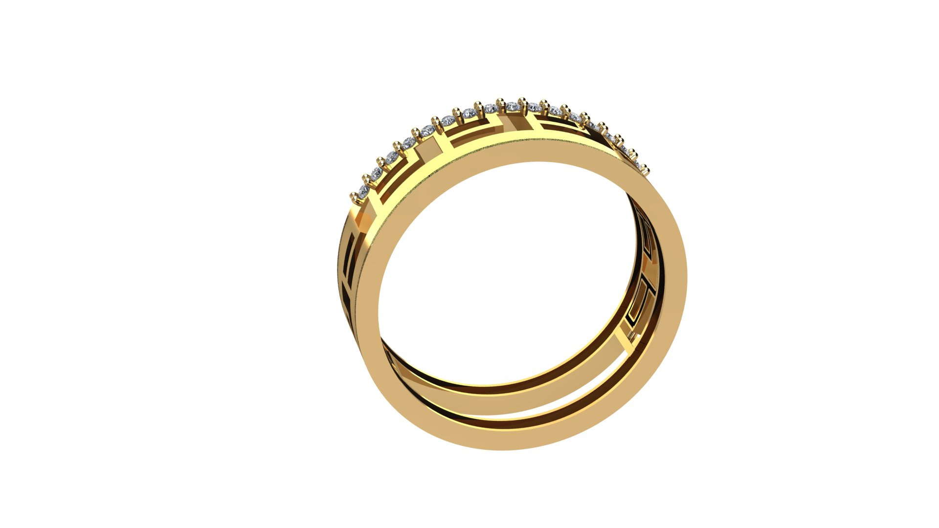 Unisex Modern Band Ring Model — view 2