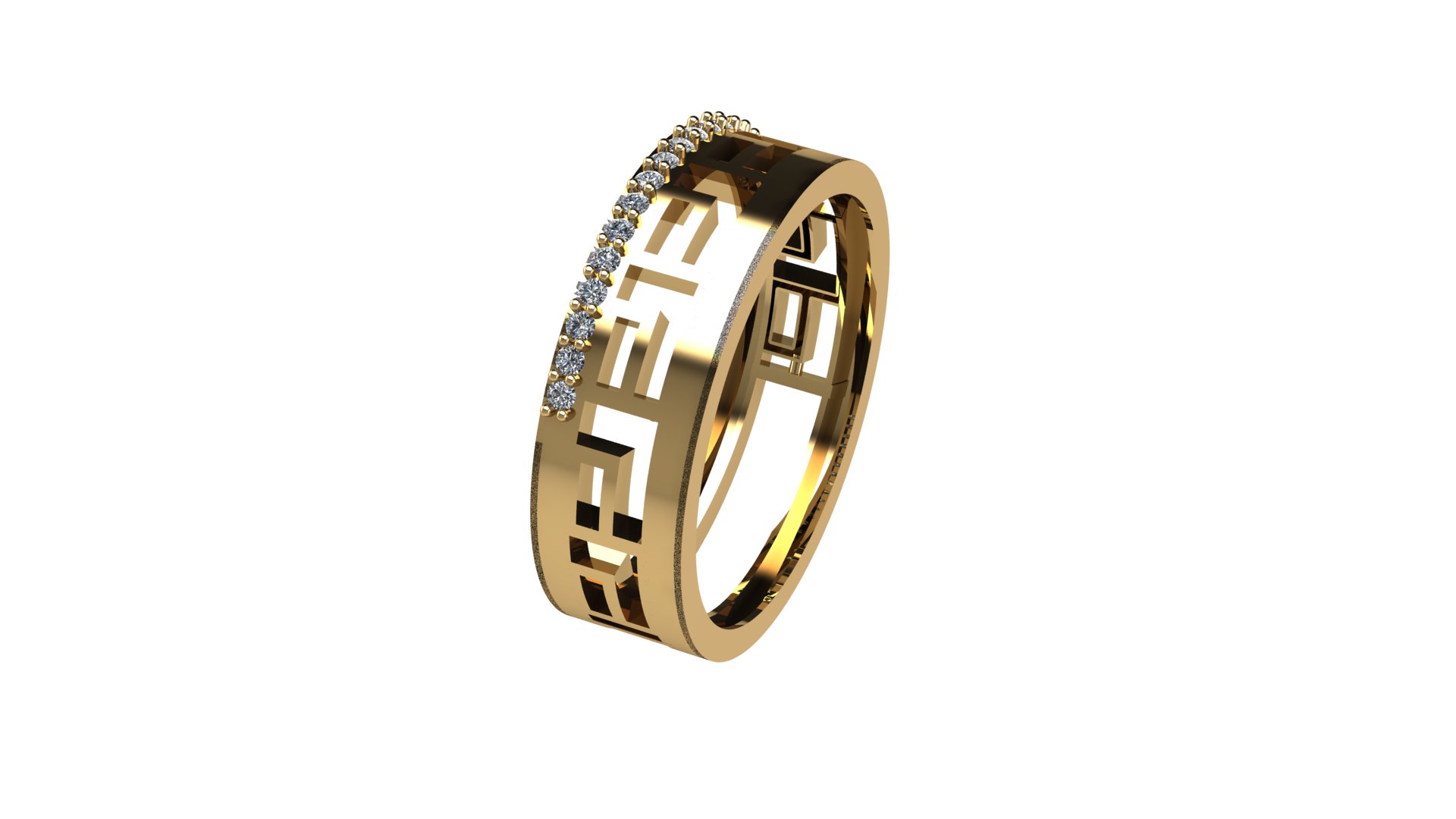 Unisex Modern Band Ring Model
