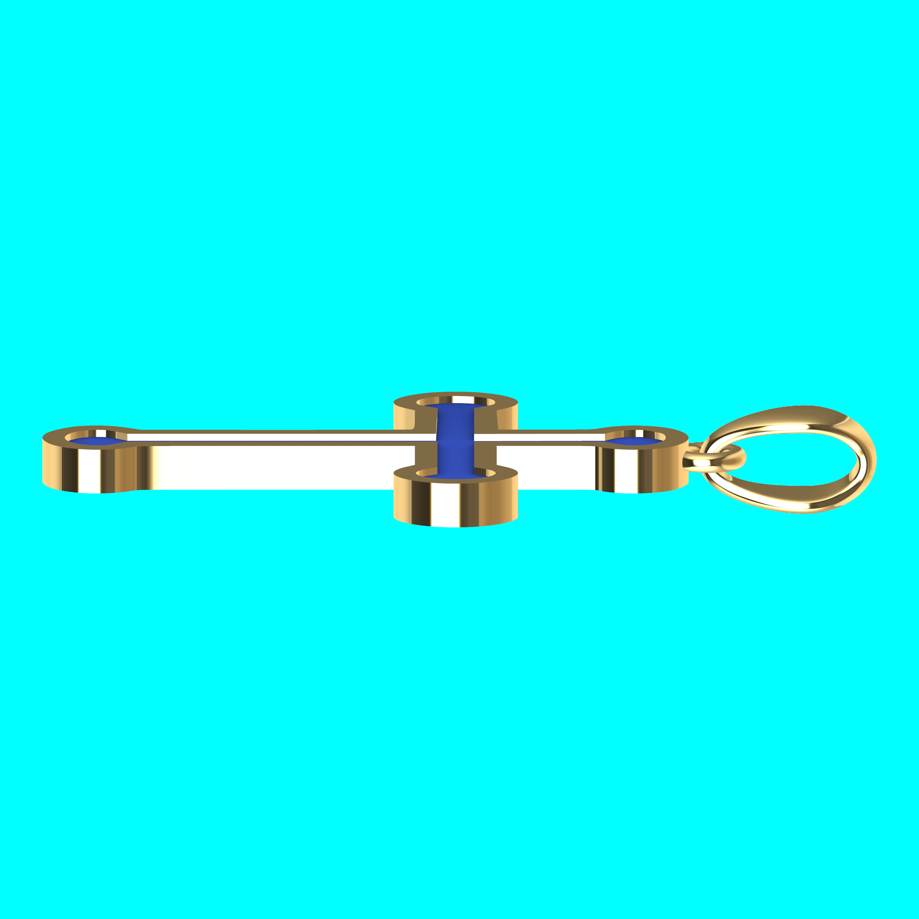 Framed Cross Pendant with Round Ends — view 4