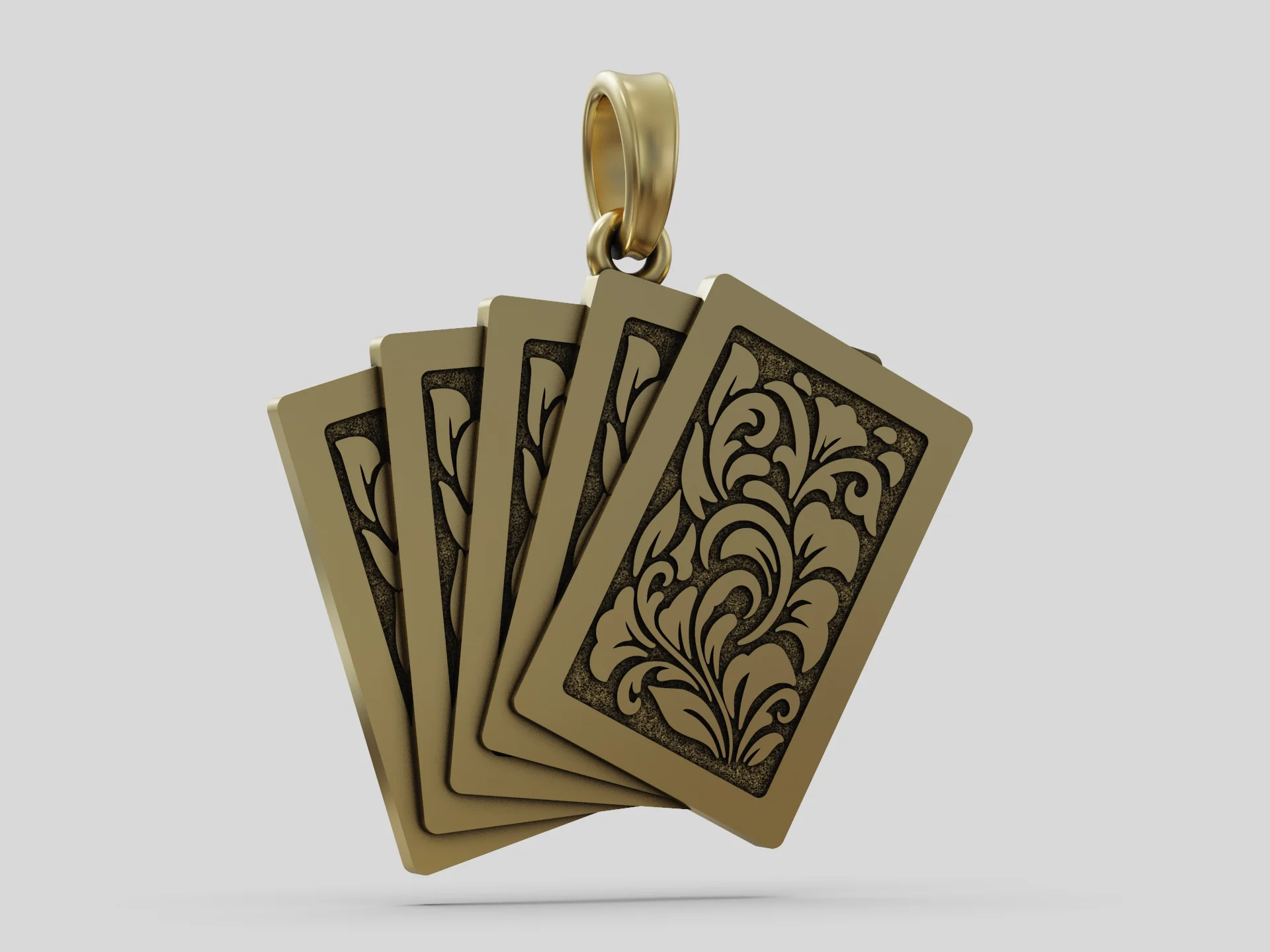 Royal Flush Playing Cards Relief Pendant — view 5
