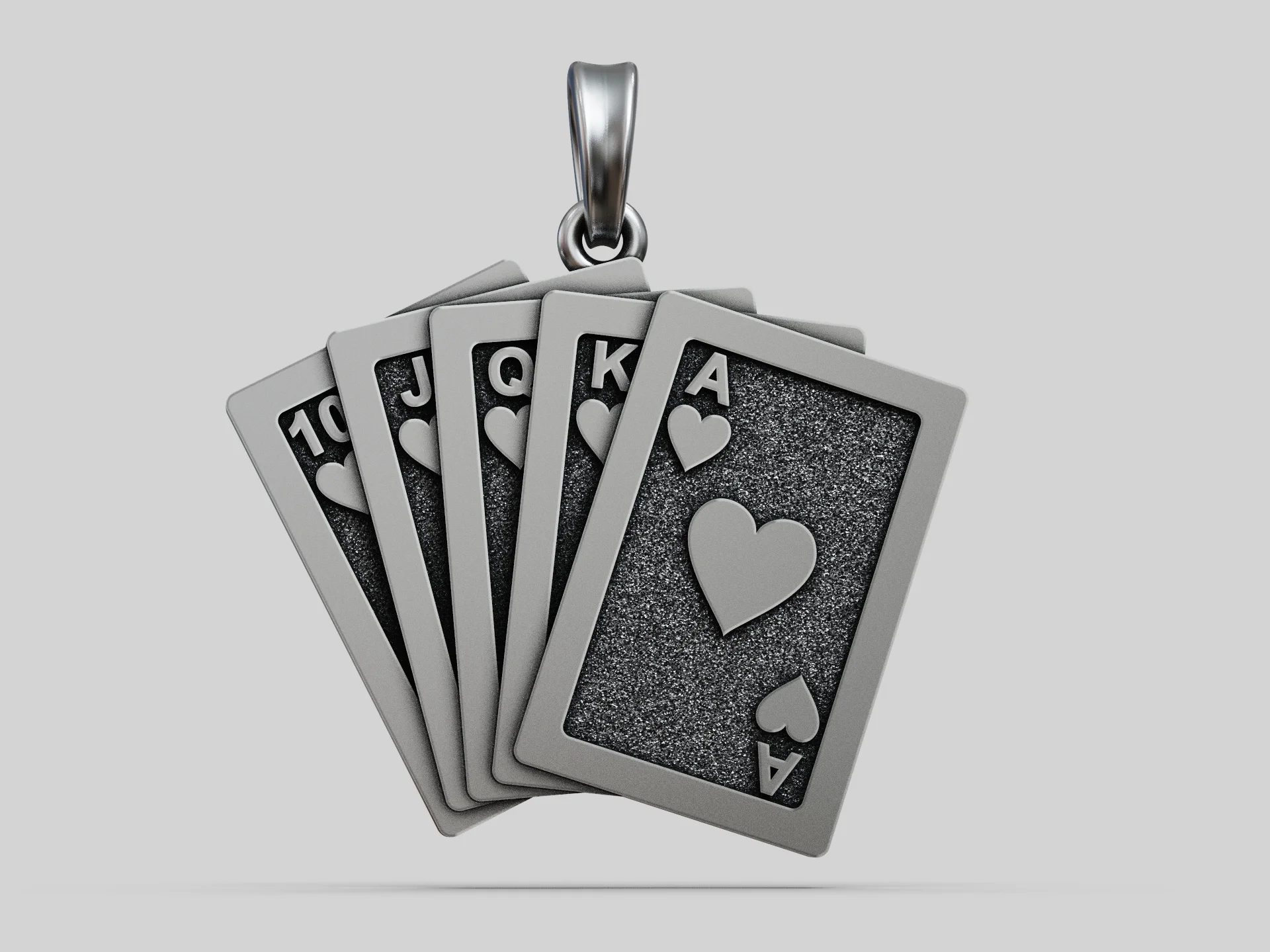 Royal Flush Playing Cards Relief Pendant — view 3