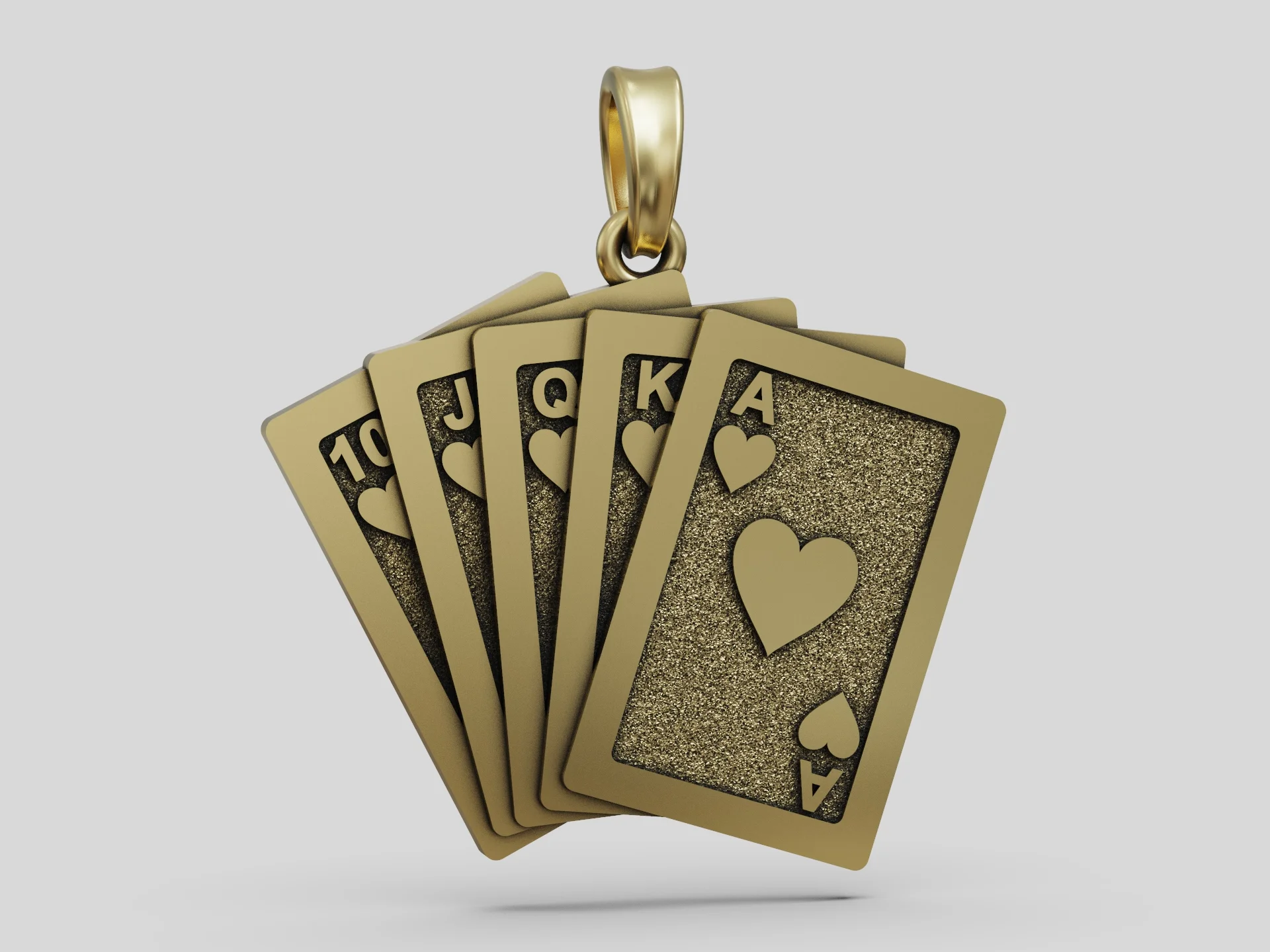 Royal Flush Playing Cards Relief Pendant — view 4