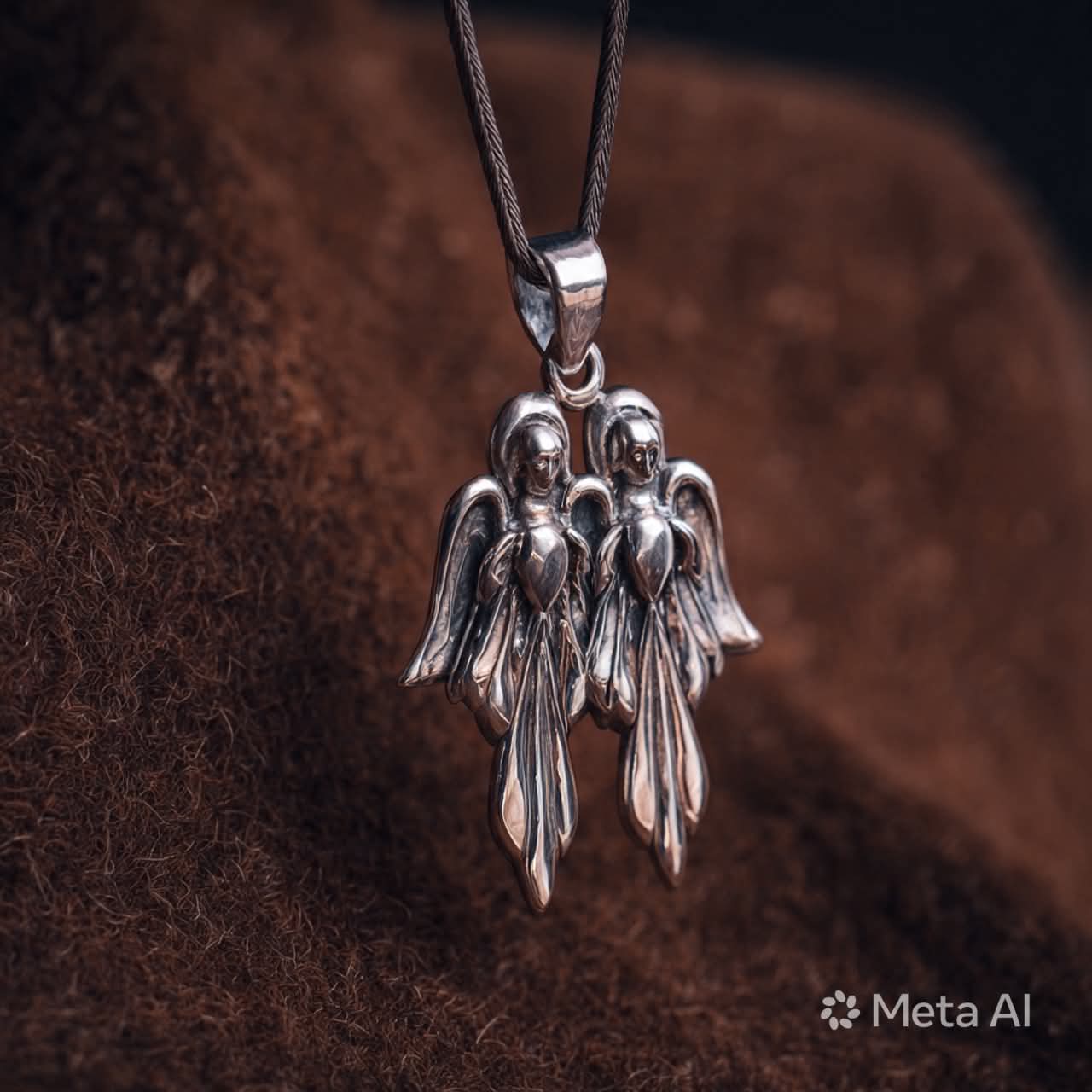 Three Angels Sculptural Relief Pendant