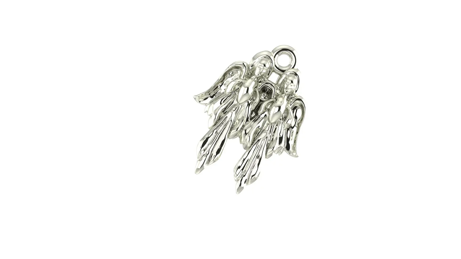 Three Angels Sculptural Relief Pendant — view 7
