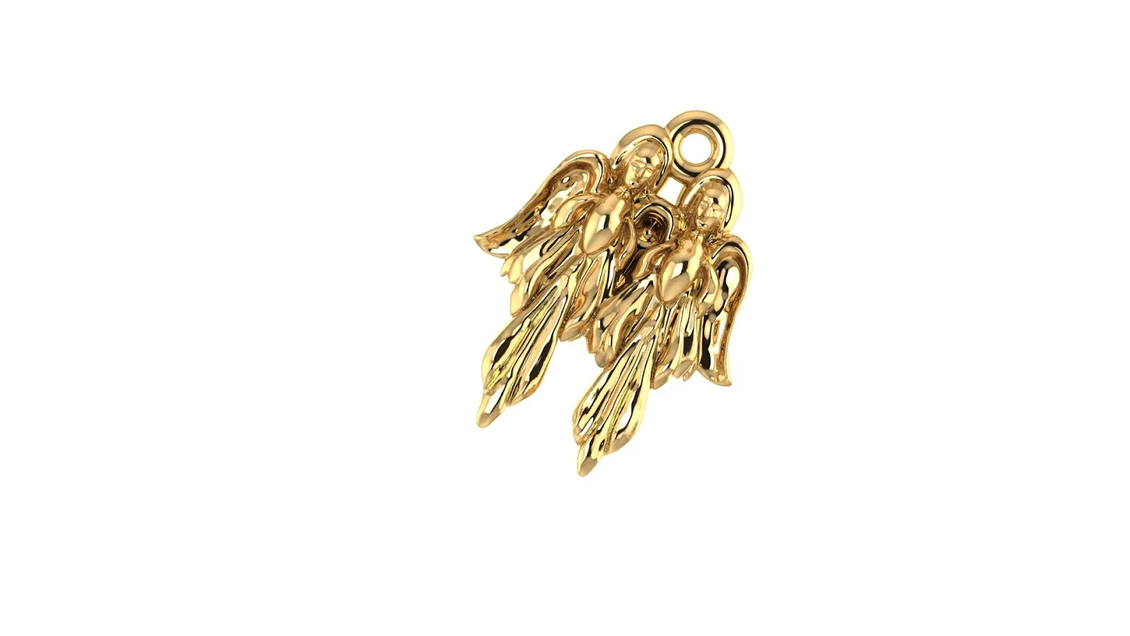 Three Angels Sculptural Relief Pendant — view 6