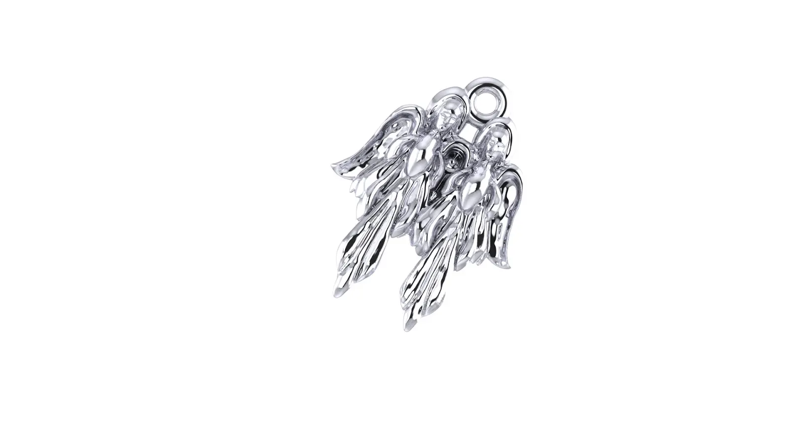 Three Angels Sculptural Relief Pendant — view 2
